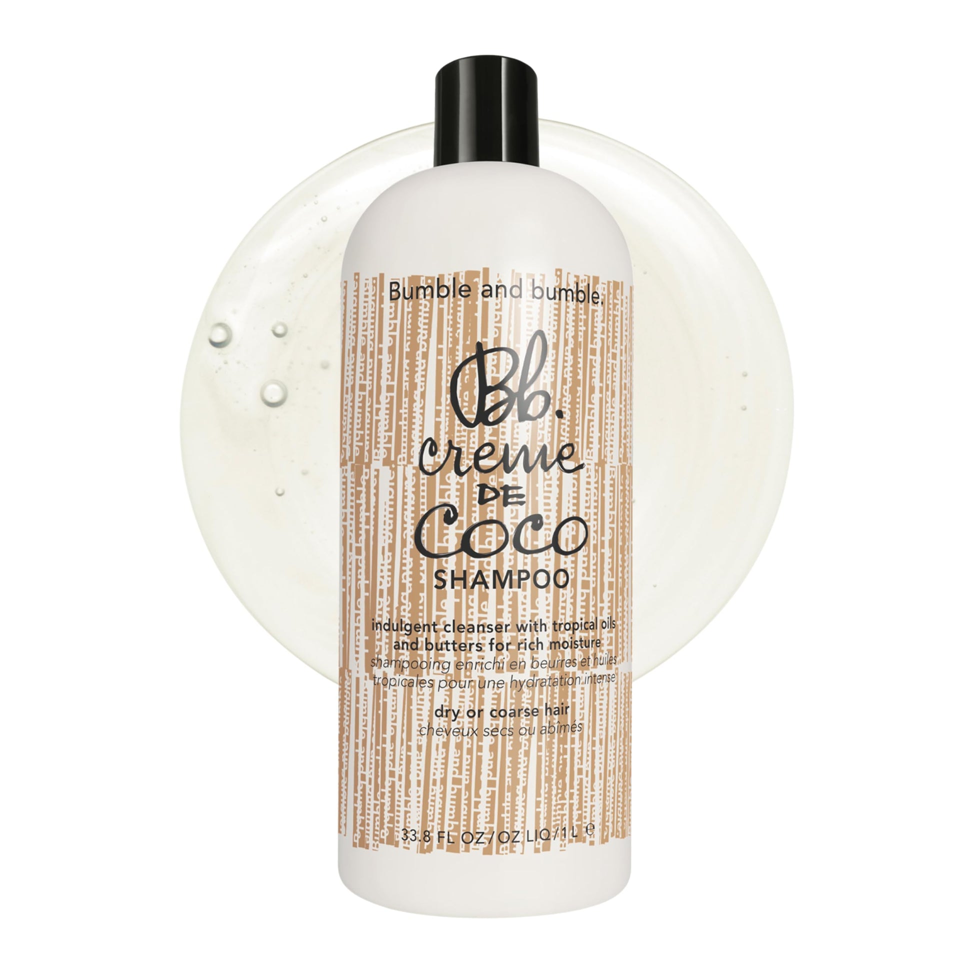 White Smoke Bumble and bumble. Creme De Coco Shampoo | Provides Rich Moisture and Shine | Reduces Frizz | With Coconut Kukui Nut Murumuru Butter | For Dry Medium to Thick Curly, Wavy, Straight Hair, 33.8 Fl Oz