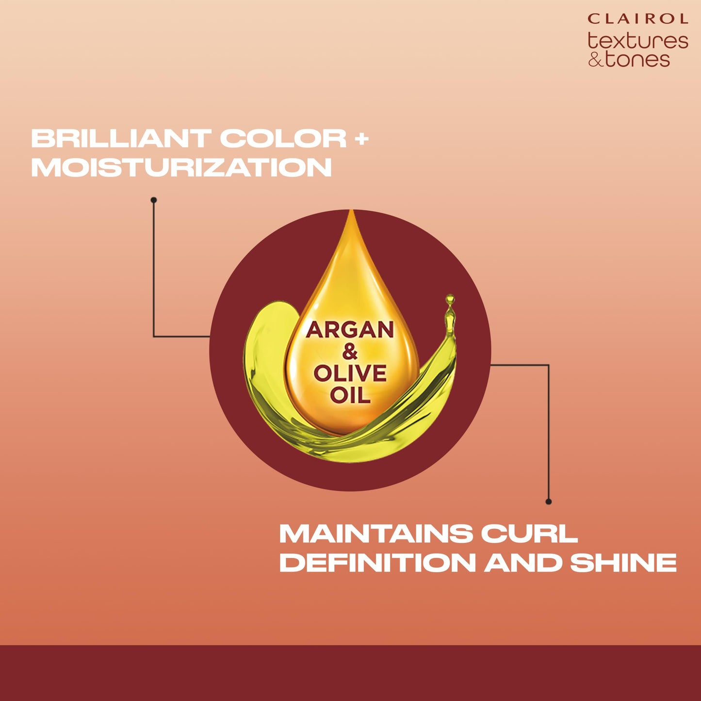 Coral Clairol Textures & Tones Permanent Hair Dye, 6G Honey Blonde Hair Color| Ammonia Free | Moisture-Rich Formula with Argan, and Olive Oil for Brilliant Shine | Pack of 1