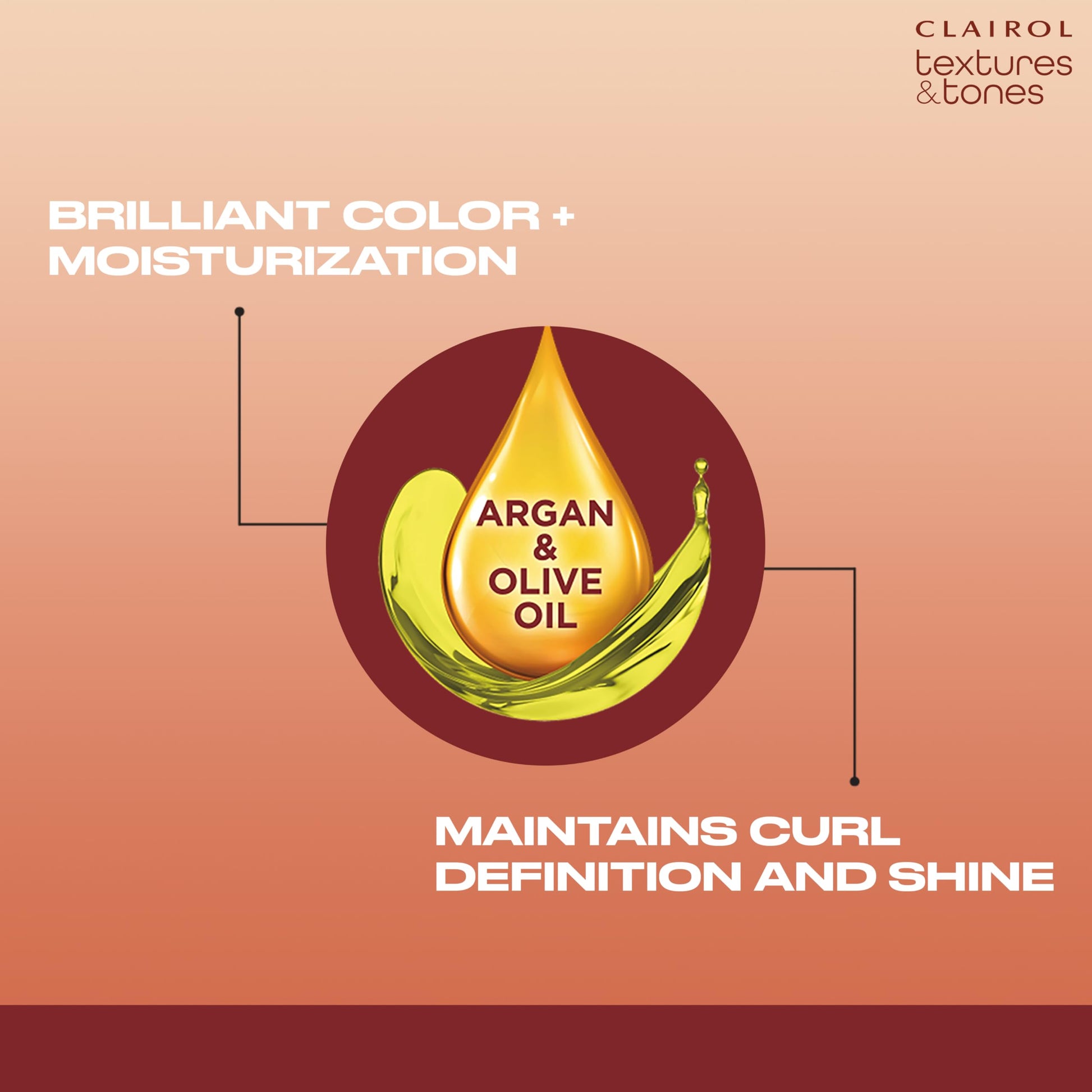 Coral Clairol Textures & Tones Permanent Hair Dye, 6G Honey Blonde Hair Color| Ammonia Free | Moisture-Rich Formula with Argan, and Olive Oil for Brilliant Shine | Pack of 1