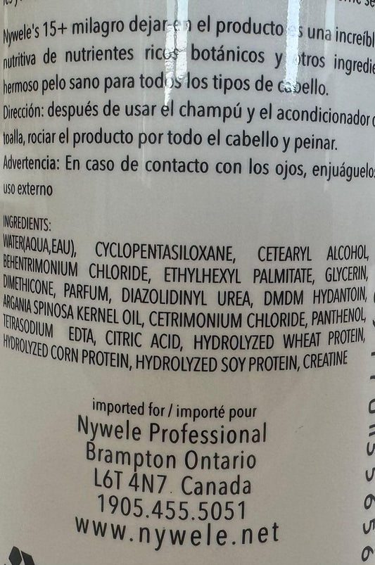 Dark Sea Green Nywele 15+ Miracle Leave in Hair Treatment 5.OZ PACK OF 2