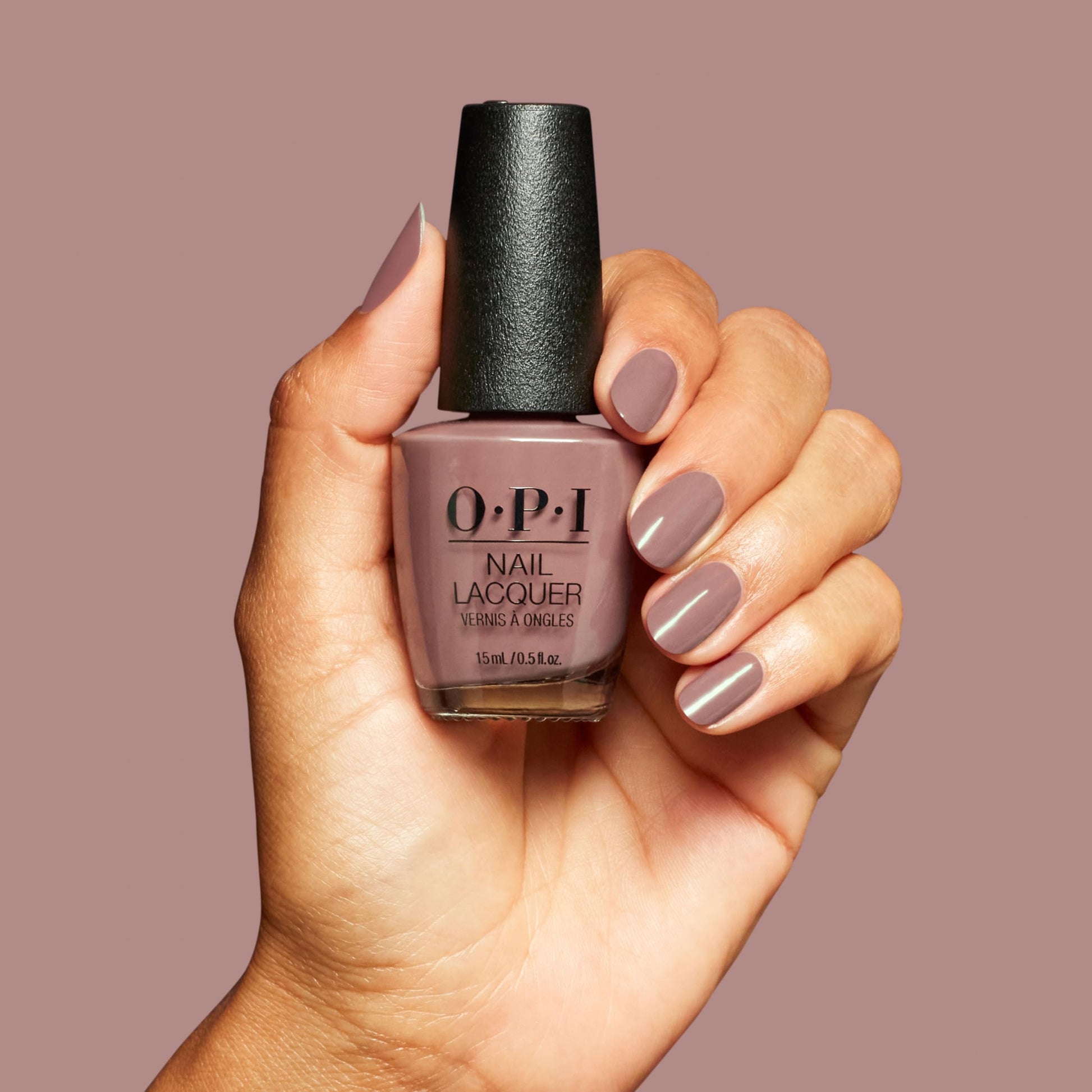 Rosy Brown OPI Nail Lacquer You Don’t Know Suzi | Opaque Dark Cool Grey-Brown Crème Chip Resistant Nail Polish | The New OPIcons Collection | Spring 2026
