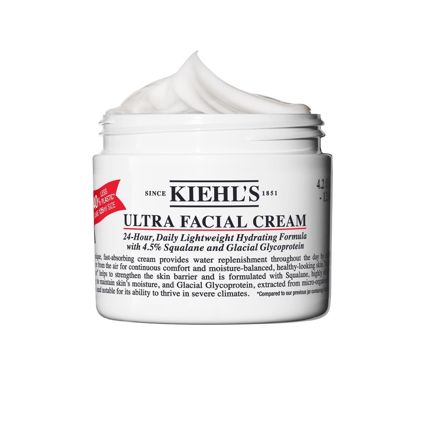 White Smoke Kiehl's Ultra Facial Cream, with 4.5% Squalane to Strengthen Skin's Moisture Barrier, Skin Feels Softer and Smoother, Long-Lasting Hydration, Easy and Fast-Absorbing, Suitable for All Skin Types