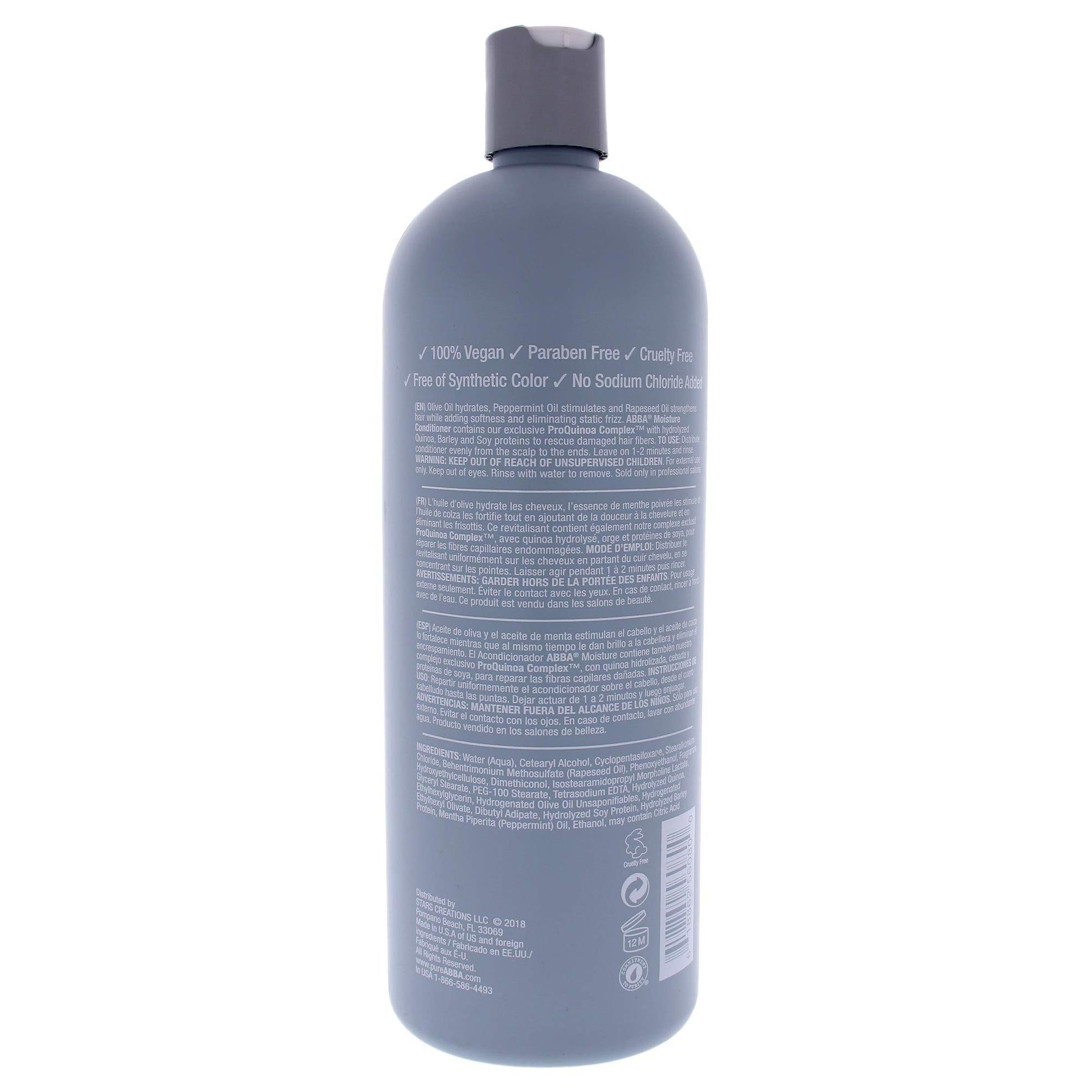 Light Slate Gray ABBA Moisture Conditioner, Olive & Peppermint Oil, 32 Fl Oz (Pack of 1)