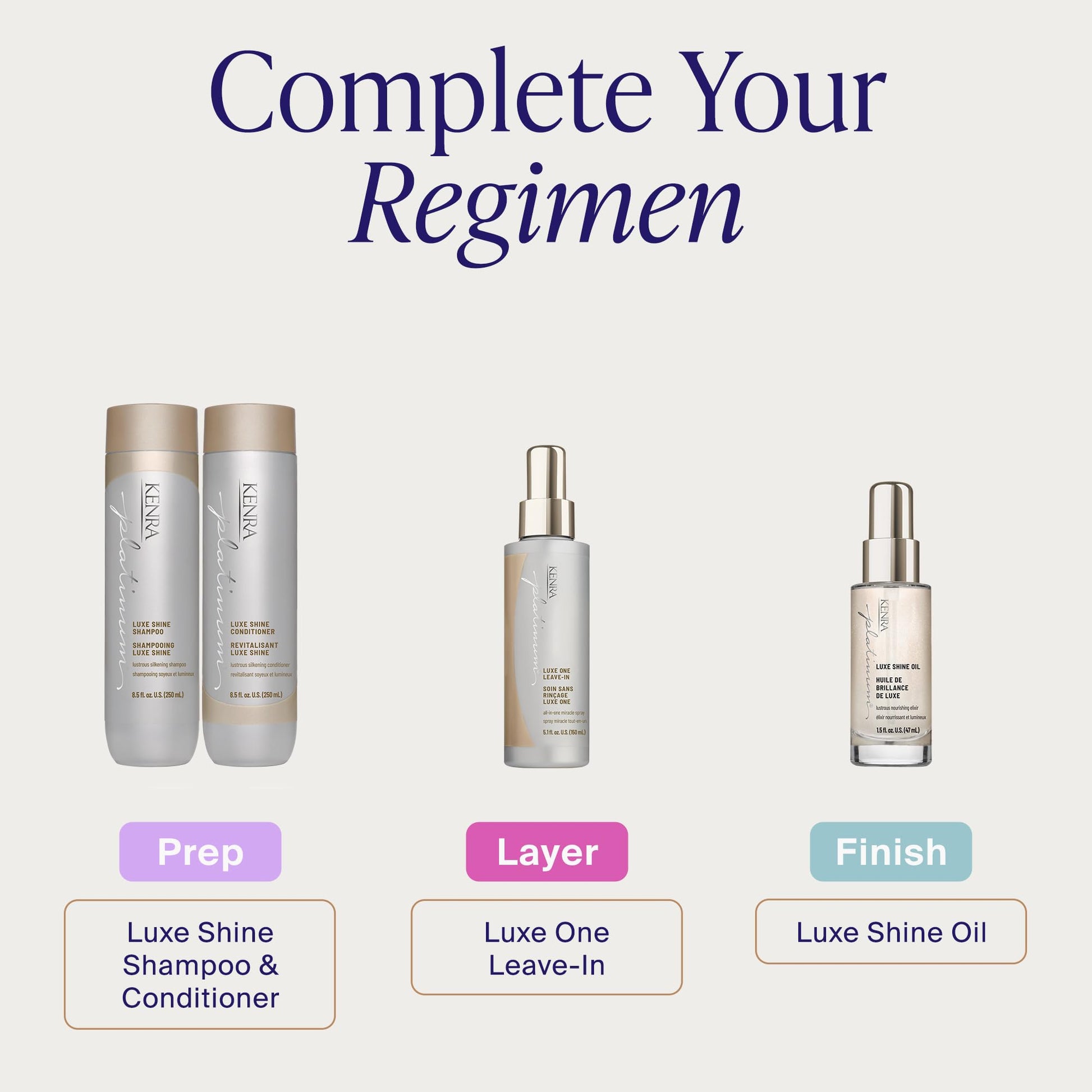 Lavender Kenra Platinum Luxe Shine Shampoo | High Shine | Smoothing Shampoo for Frizzy Hair | For Dull Hair | Sulfate Free | Color Safe 33.8oz