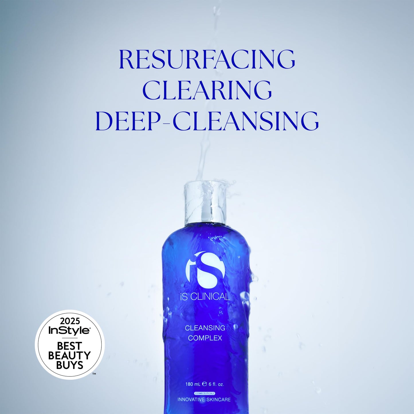 Light Gray iS CLINICAL Cleansing Complex, 3in1 Gentle deep pore cleanser Face Wash and Makeup remover, Helps blemish-prone skin
