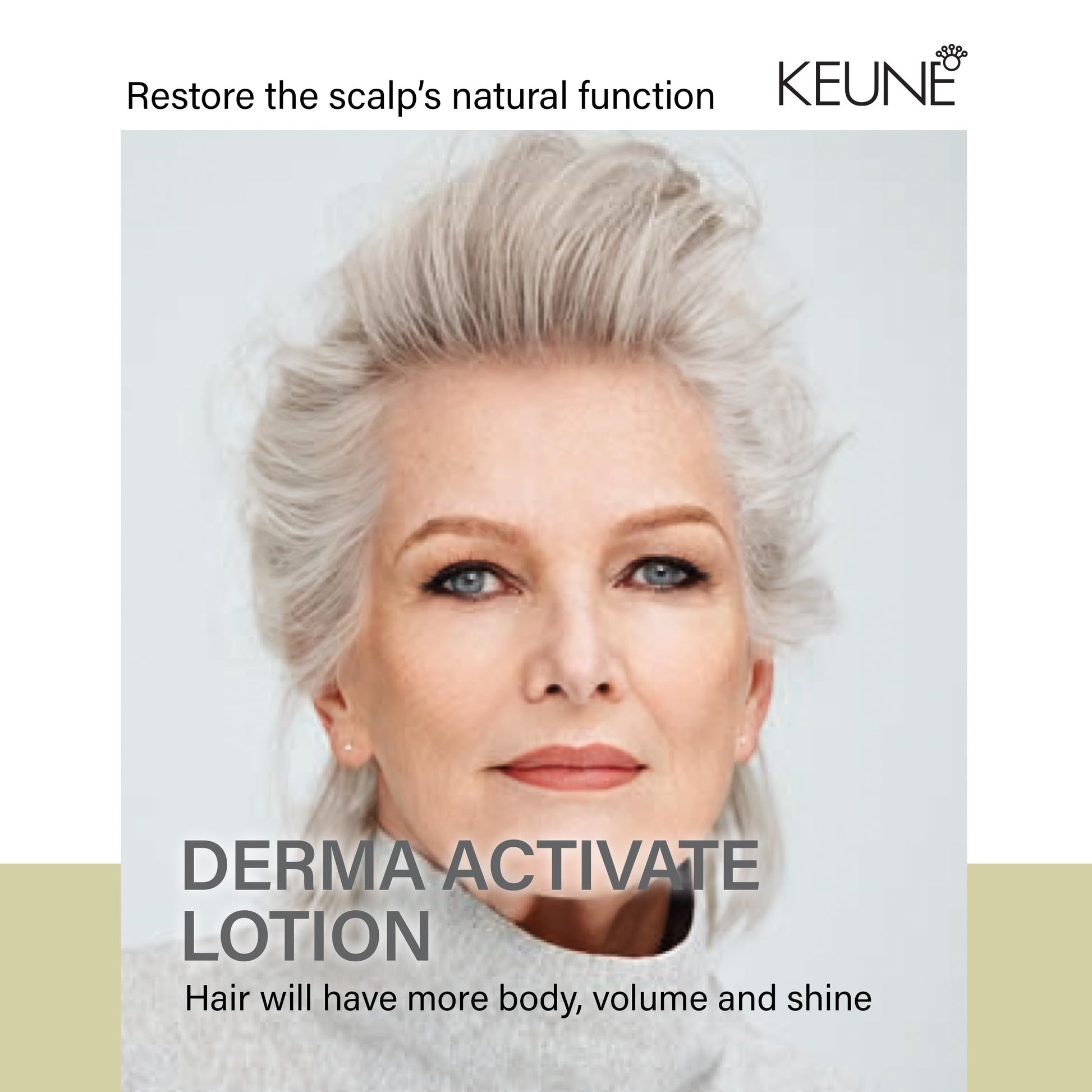 White Smoke Keune Care Derma Activate Thickening Lotion, Anti-Hair Loss & Revitalizing Scalp Treatment, 2.5 Fl Oz