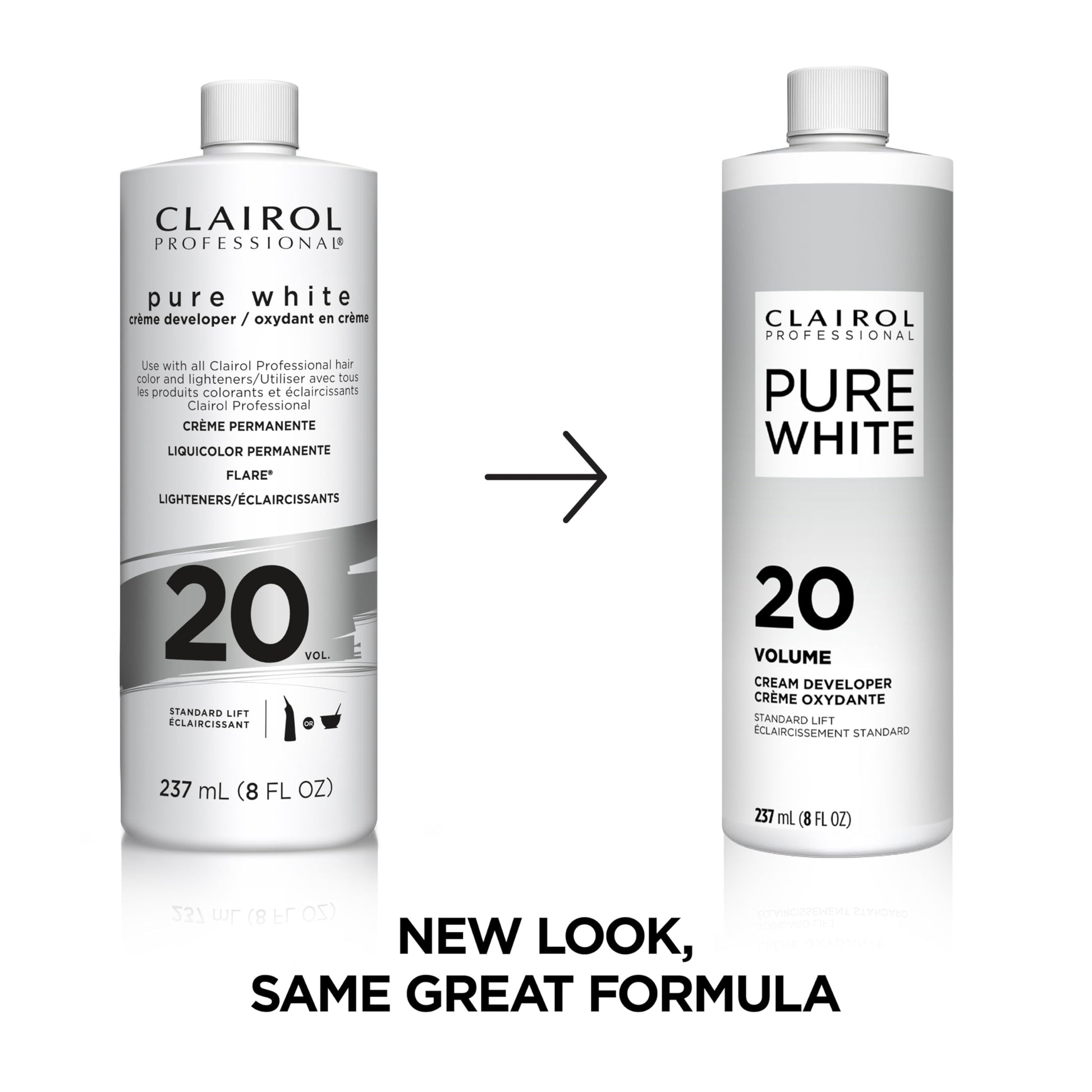 White Smoke Clairol Professional Pure White 20 volume Crème Developer, 128 oz