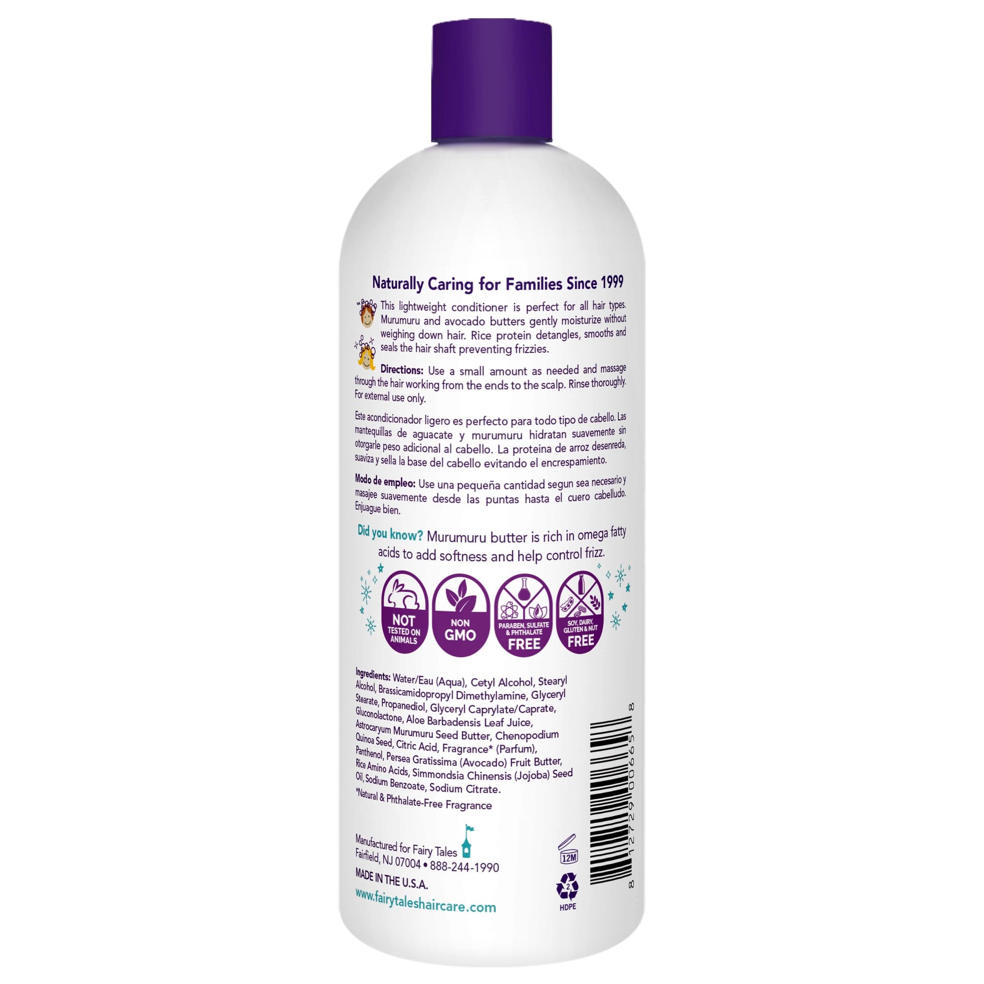 White Smoke Fairy Tales Daily Cleanse Everyday Kids Conditioner - Gentle Natural Defining Conditioner, Tangle Free, Moisturizing and Hydrating Formula, Clean and Natural Ingredients - Paraben Free - 32 oz.