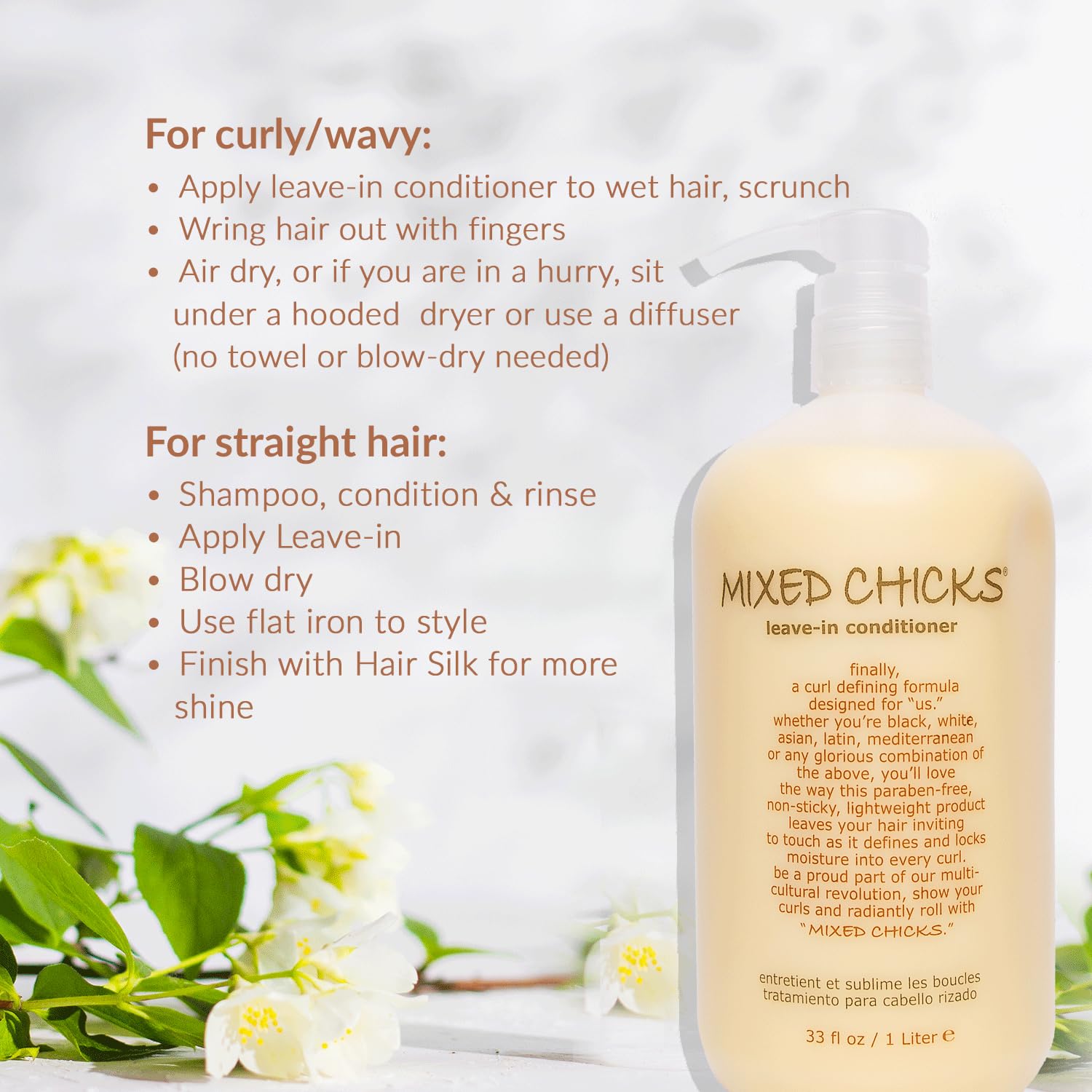 Lavender Mixed Chicks Curl Defining & Frizz Eliminating Leave-In Conditioner, 33 fl.oz.