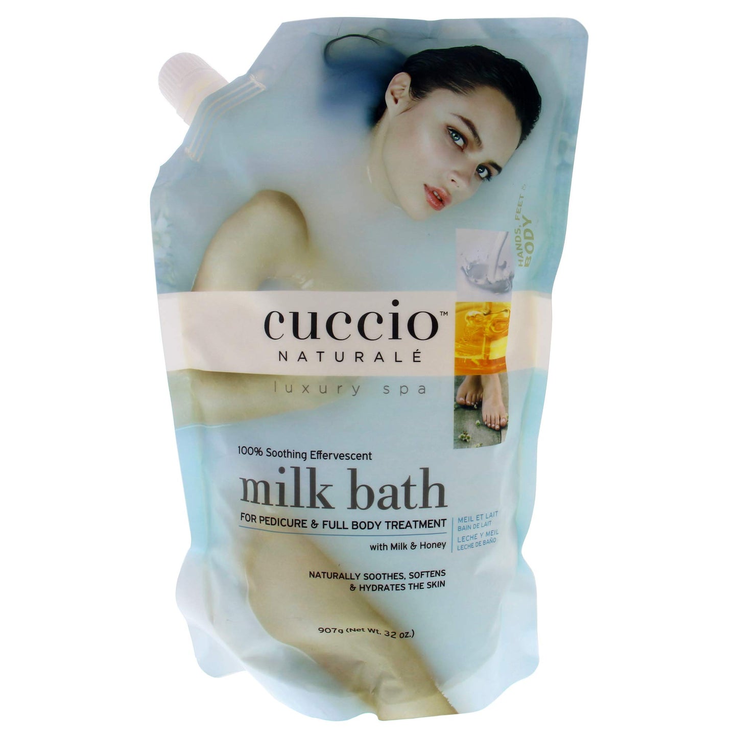 White Smoke Milk Bath Pedicure and Body Treatment by Cuccio Naturale for Women - 32 oz Nail Treatment