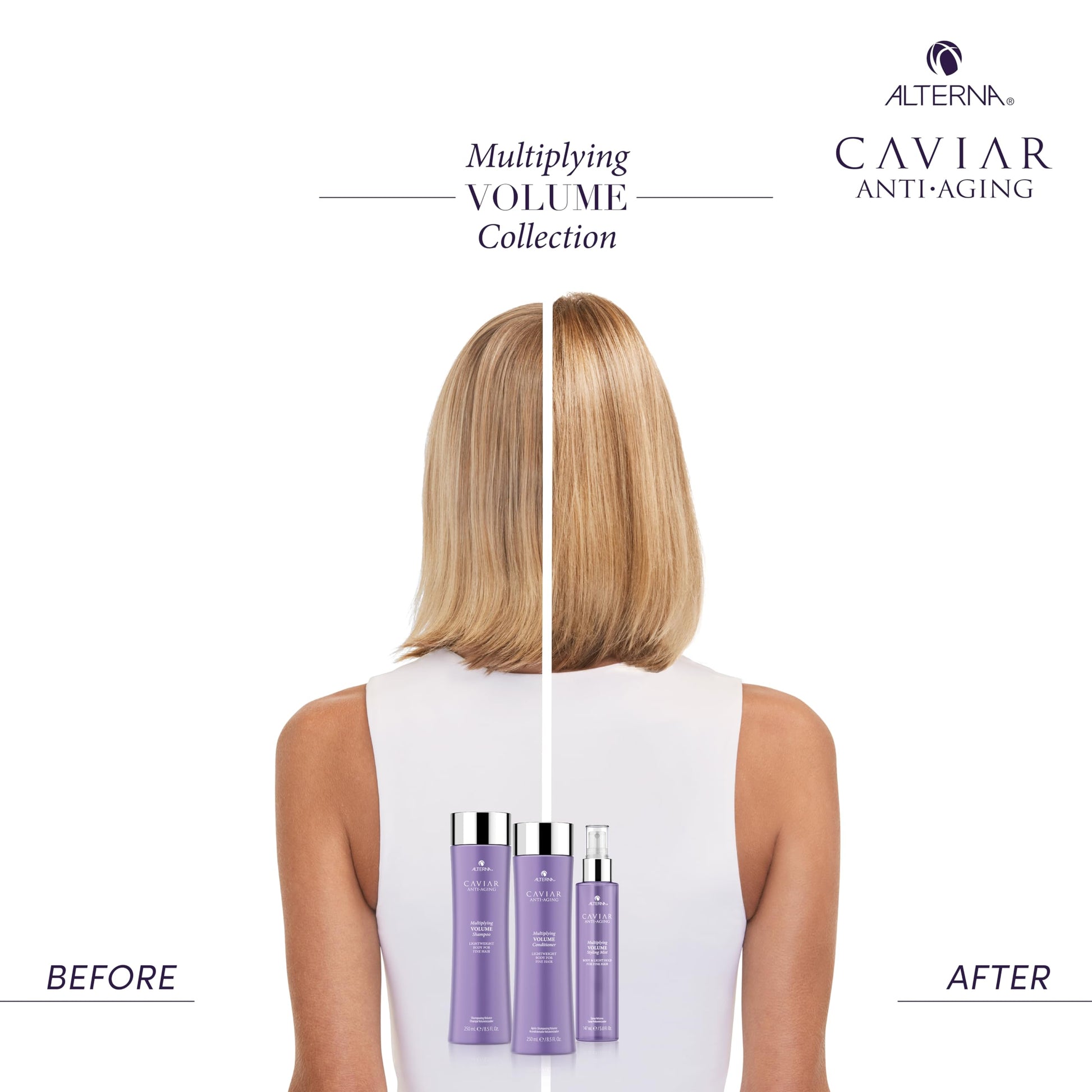 White Smoke Alterna Haircare CAVIAR Anti-Aging Multiplying Volume Styling Mist, 5 Fl Oz | For Fine, Thin Hair | Light Hold | Create Instant Volume and Thickness | Sulfate Free