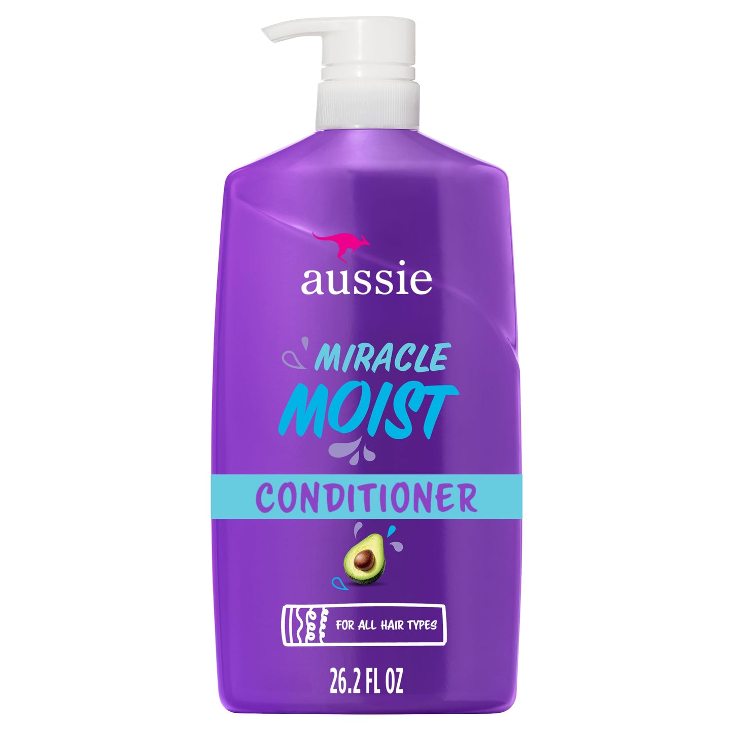 White Smoke Aussie Miracle Moist with Avocado & Jojoba Oil, Paraben Free Conditioner, 26.2 fl oz