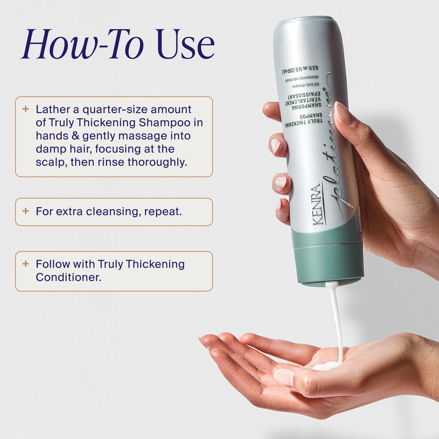 Lavender Kenra Platinum Truly Thickening Shampoo | Volumizing + Fuller-Looking Hair | Adds Body | Lightweight | for Fine & Thin Hair | Sulfate Free | Color Safe 33.8oz