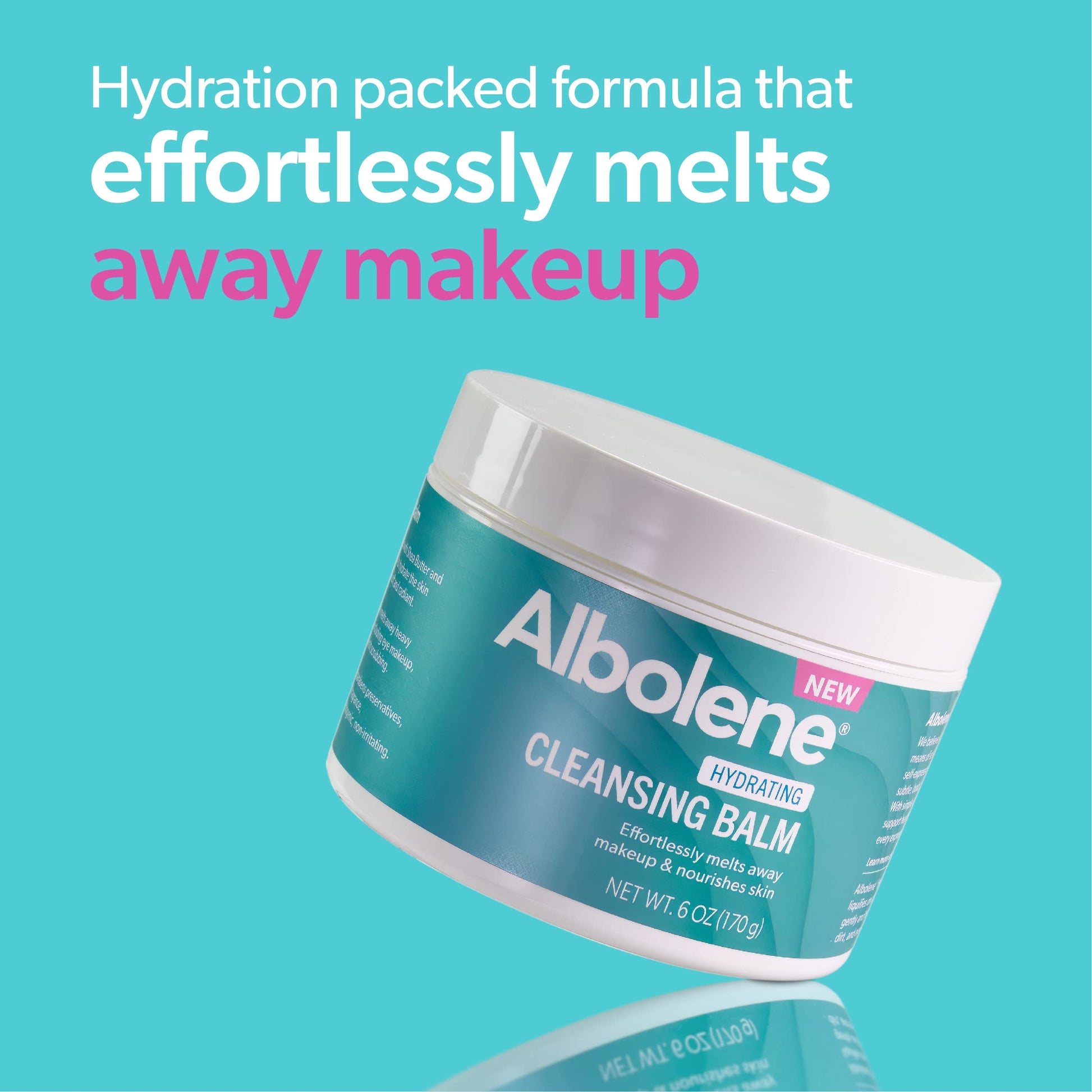 Medium Turquoise Albolene Cleansing Balm - Hydrating Makeup Remover & Face Wash with Shea Butter & Jojoba Oil - Gently Dissolves Waterproof Makeup - Fragrance-Free - Dermatologist-Developed - 6 oz (Pack of 1)