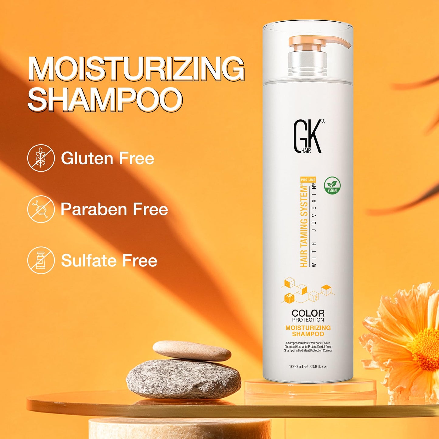 Sandy Brown GK HAIR Vegan Color Treated Moisturizing Shampoo for Women Deep Conditioning Hair Mask with Keratin and Frizz Control Hydrate Treatment for Dry Damaged Hair – 33.8 Ounce
