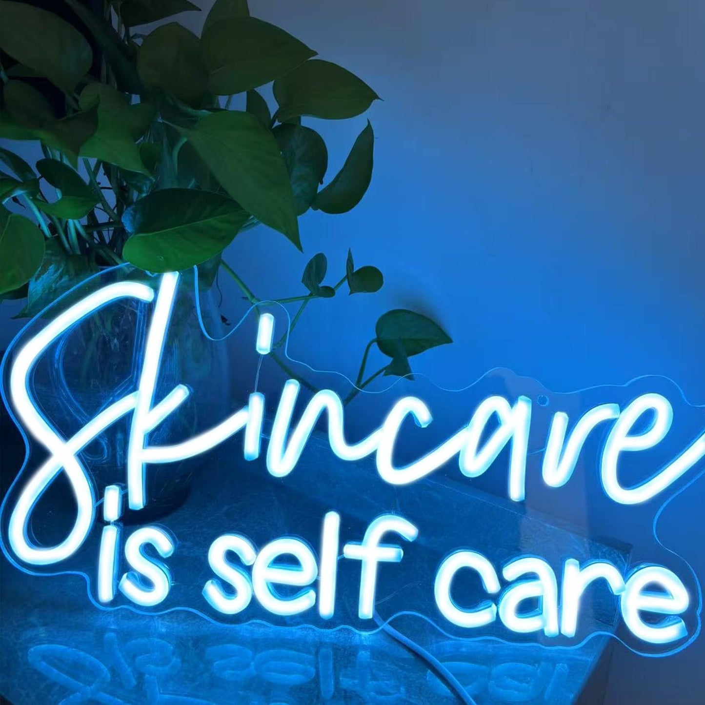 Dark Slate Blue Skincare Is Self Care Neon Sign,Beauty Room Neon Decor,Spa Salon Neon Lights,Esthetics Salon Wall Light,Esthetician Wall Decor,Skincare Wall Sign