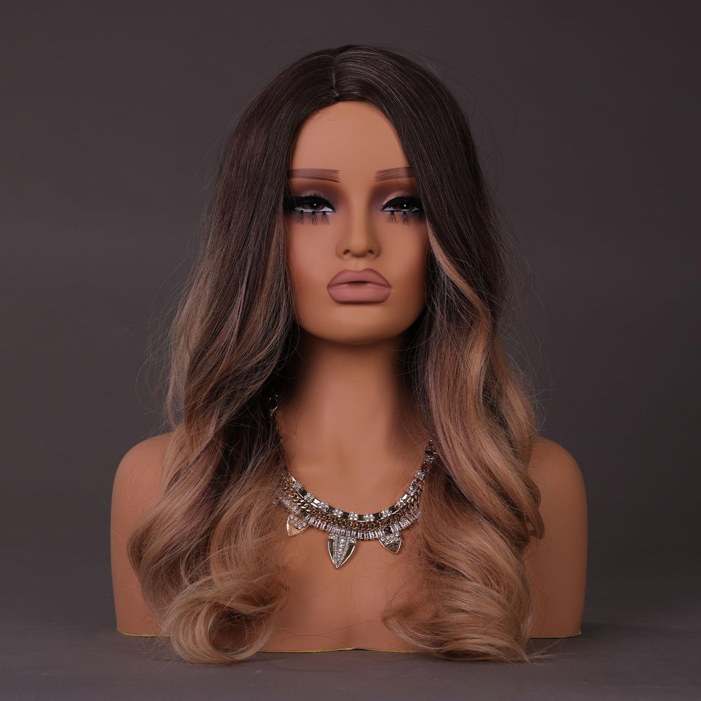 Dark Slate Gray JINGFA Femal Wig Head Realistic Mannequin Head with Shoulders for Wig, Hat, and Sunglass Displaying