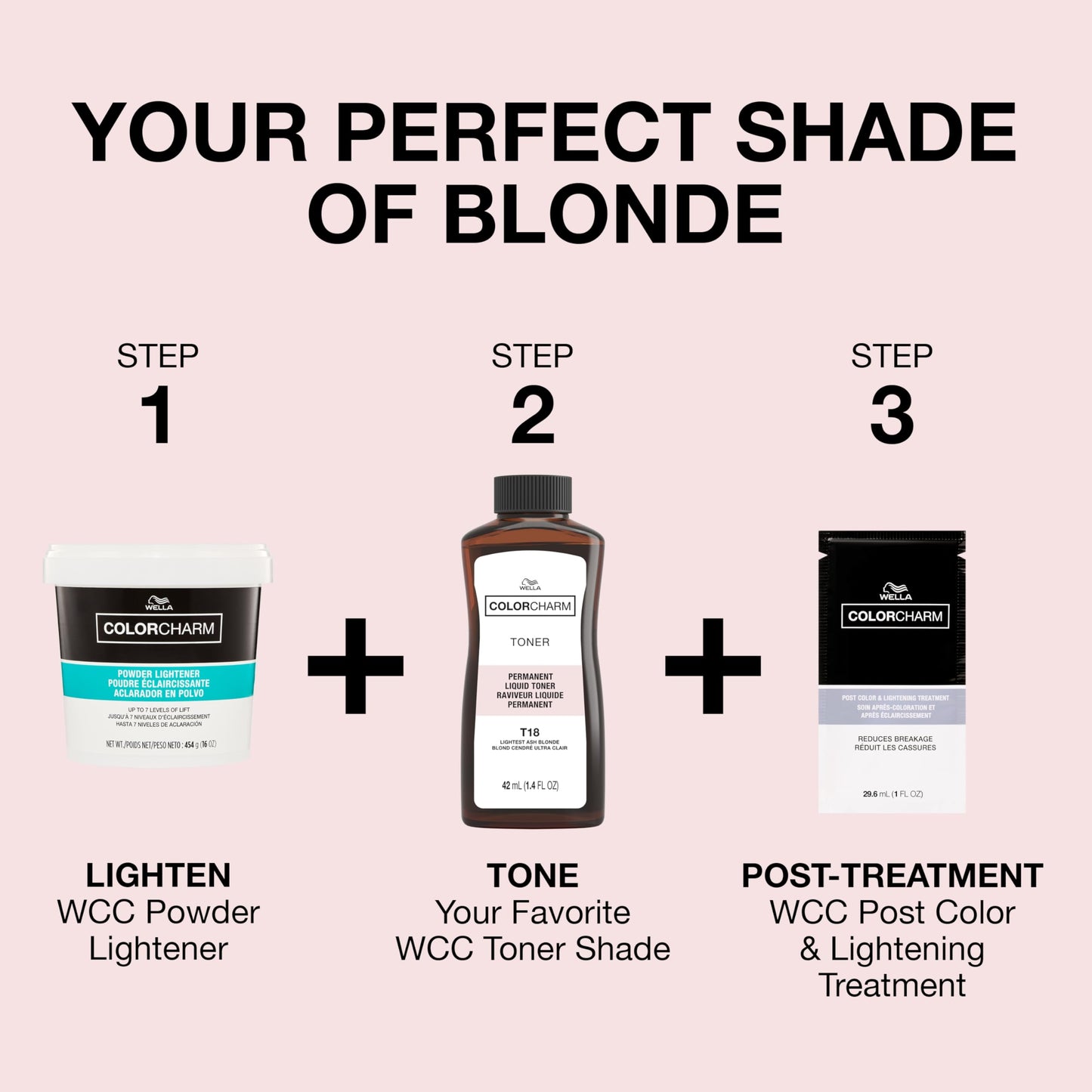 Misty Rose COLORCHARM Permanent Liquid Toners | Neutralize Brass | Free of Parabens | Vegan | T14 Pale Ash Blonde | 1.4 Fl Oz