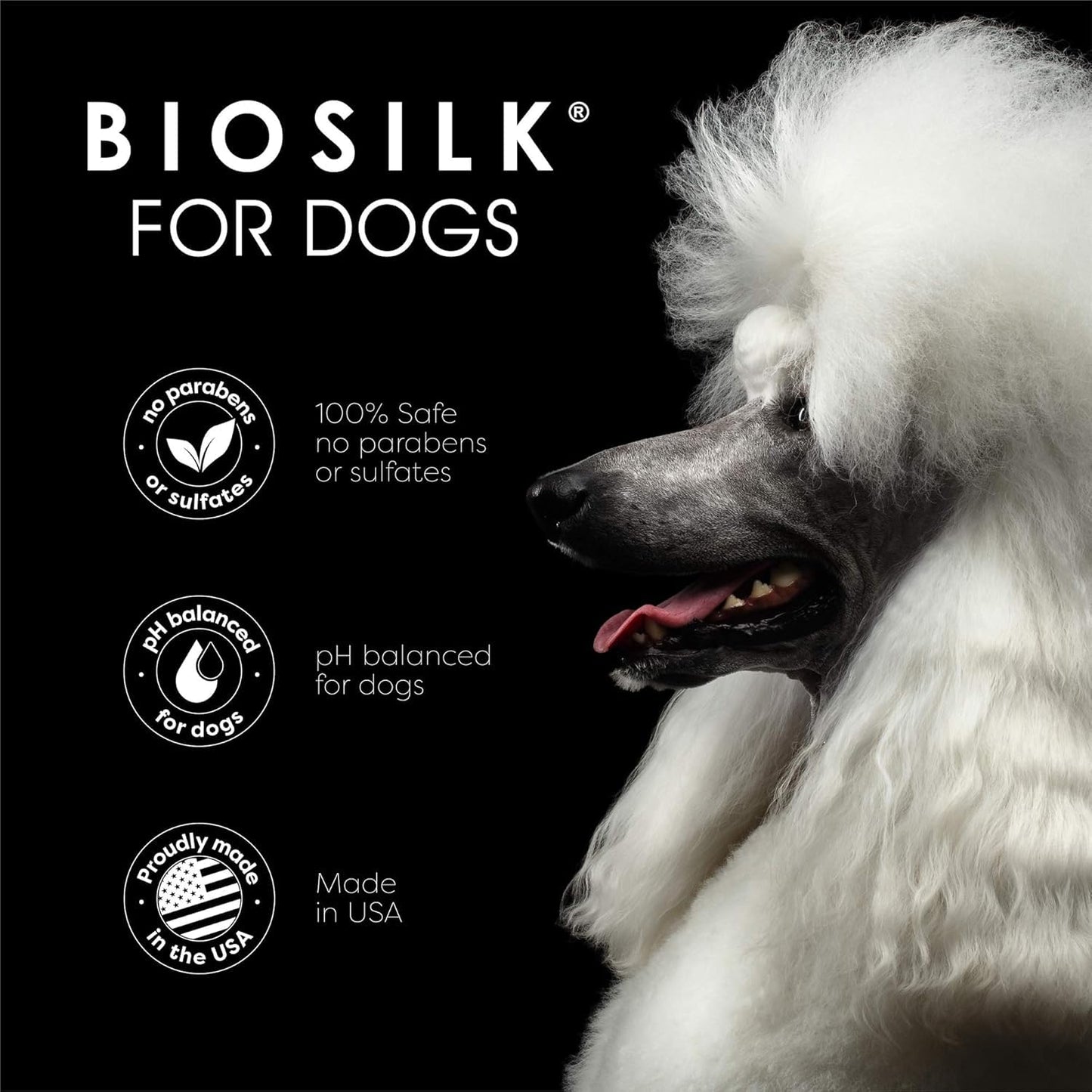 Black BioSilk Silk Therapy Conditioning Detangling Spray for Dogs with Natural Coconut Oil - Dog Matted Hair Detangler Conditioner for Dogs, Dematting Grooming Supplies, 7 Fl Oz - 2 Pack