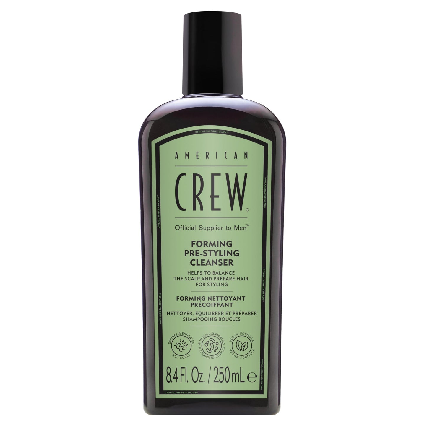 White Smoke AMERICAN CREW Men's Pre-Styler Forming Shampoo for Textured & Curly Hair, Anti-Frizz & Curl Defining, With Jojoba Oil, Vegan, 8.5 fl oz
