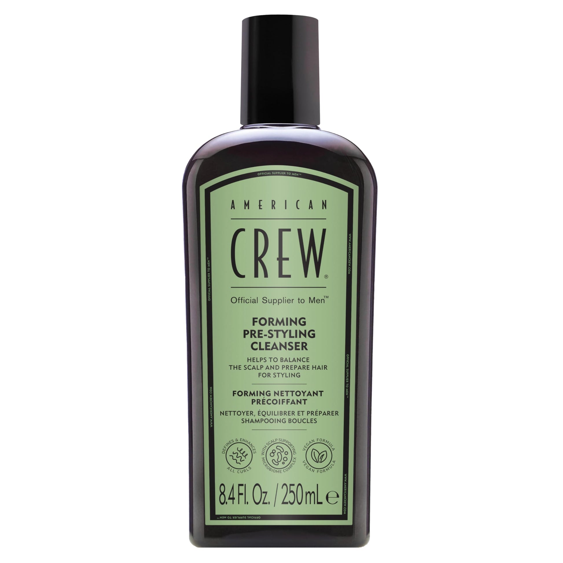 White Smoke AMERICAN CREW Men's Pre-Styler Forming Shampoo for Textured & Curly Hair, Anti-Frizz & Curl Defining, With Jojoba Oil, Vegan, 8.5 fl oz