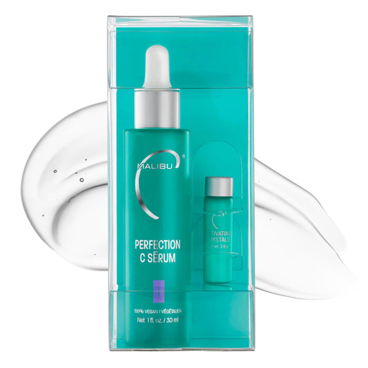 White Smoke Malibu C Perfection C Face Serum - Vitamin C Serum for Aging, Dry & Normal Skin Types - Made with High-Performance Innovation for Improved Radiance (1 fl oz)