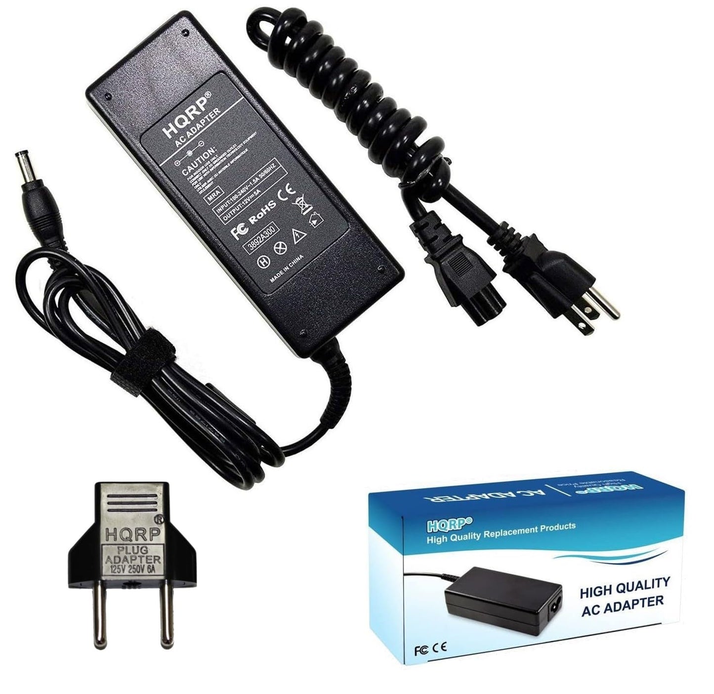 White Smoke HQRP 12V AC Adapter Compatible with Harmony GELISH 18G LED LAMP Light Power Supply Cord Adaptor Acrylic Gel Nail LED-36W12V3A 27/13 2713 27113 LED Nail Lamp Soak-Off Gel Polish Gel Light