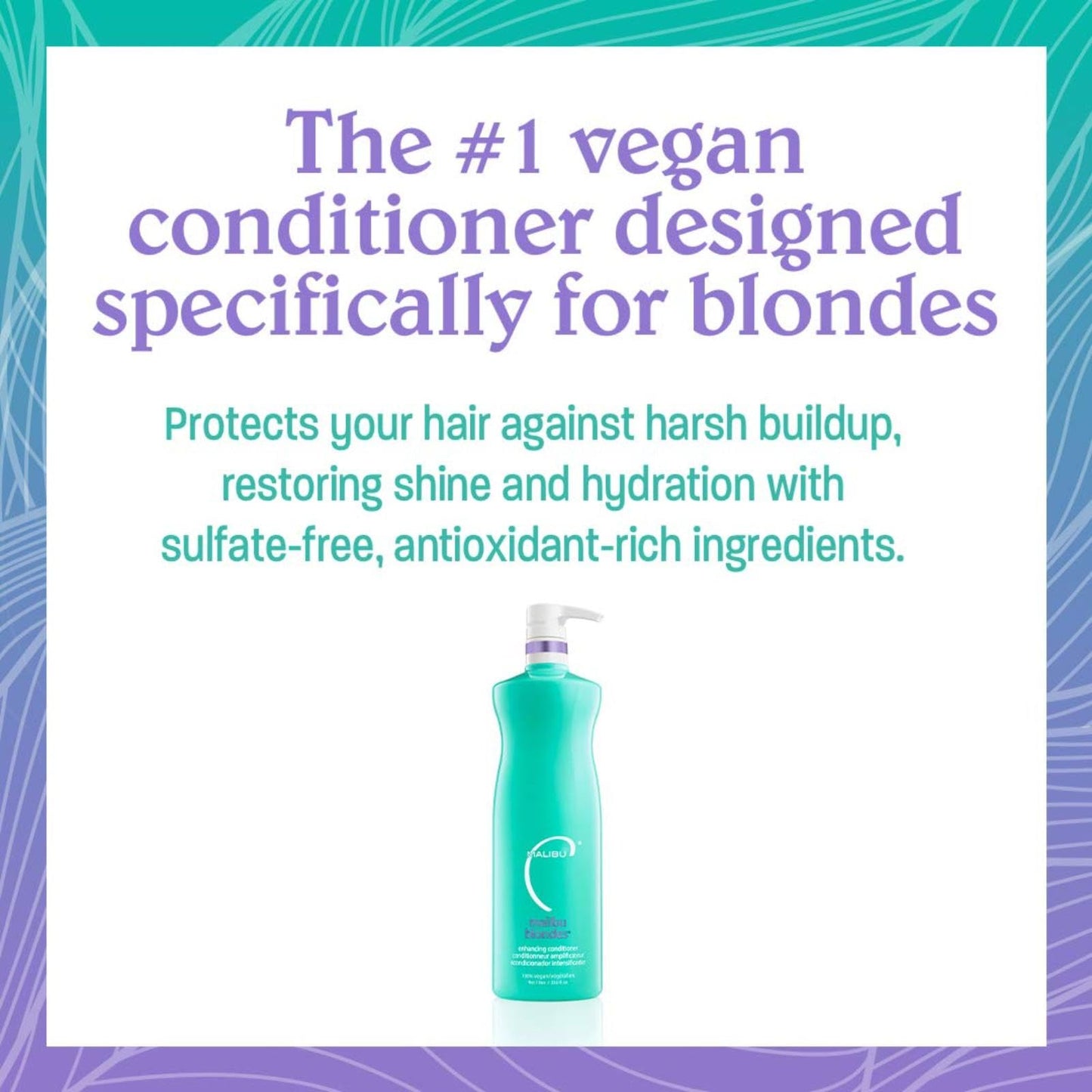 White Smoke Malibu C Blondes Enhancing Shampoo & Conditioner Duo (33.8 oz) - Revitalizing Purple Shampoo & Conditioner for Hair Health + Brilliancy - Blondes Hair Care