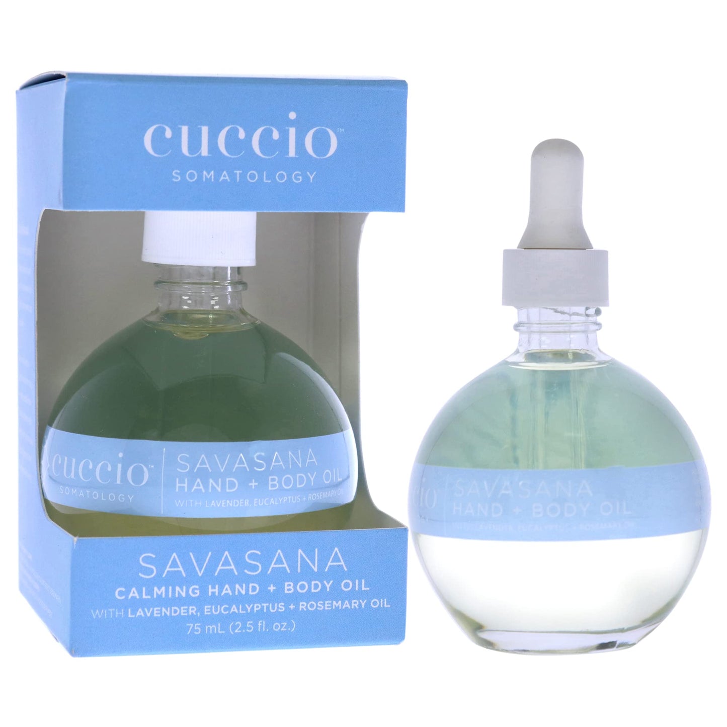 White Smoke cuccio SOMATOLOGY Savasana Calming Hand and Body Oil - Intensely Moisturizing And Hydrating Blend - Made With Lavender, Eucalyptus, And Rosemary Oils - Soothe Your Mind And Nourish Your Body - 2.5 Oz