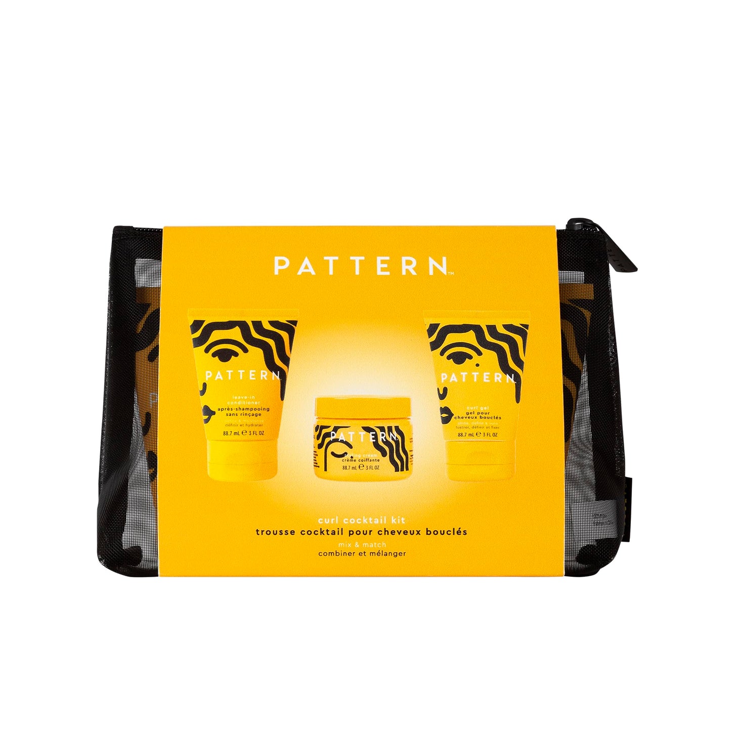 Orange PATTERN by Tracee Ellis Ross Curl Cocktail Kit: Leave-In Conditioner, Styling Cream, and Curl Gel