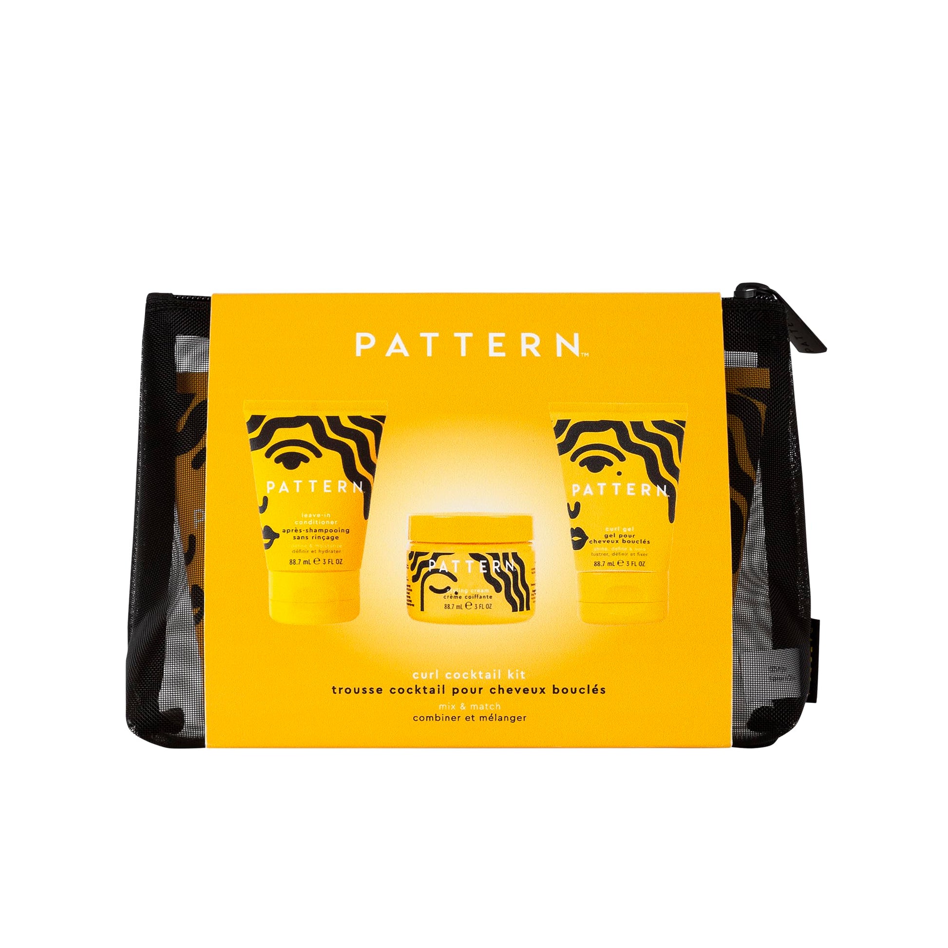 Orange PATTERN by Tracee Ellis Ross Curl Cocktail Kit: Leave-In Conditioner, Styling Cream, and Curl Gel