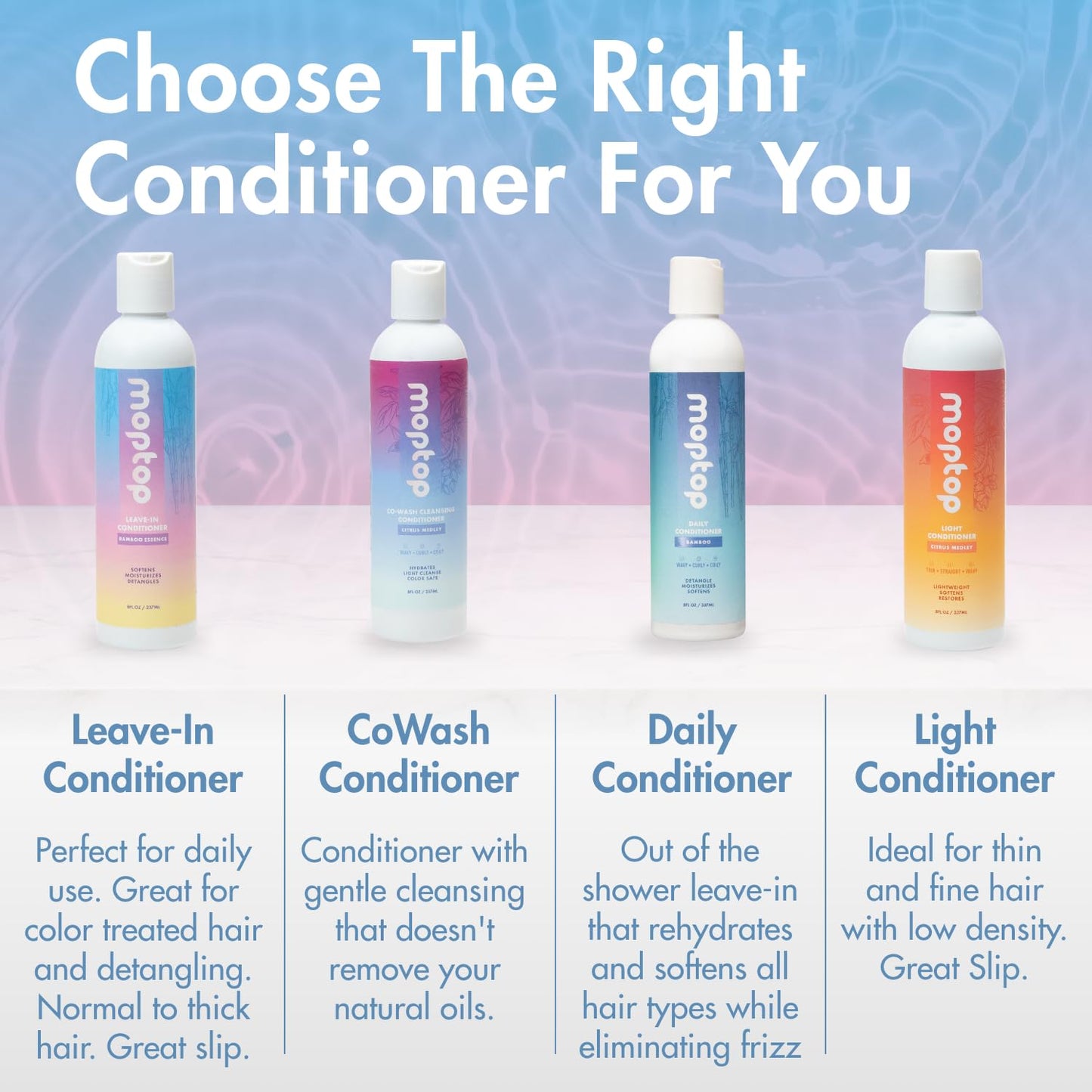 Lavender MopTop Leave In Conditioner for Curly Hair – Hair Moisturizer to Soften, Moisturize & Hydrate, Anti Frizz for All Textures & Curl Types, Sulfate & Paraben Free Hair Conditioner