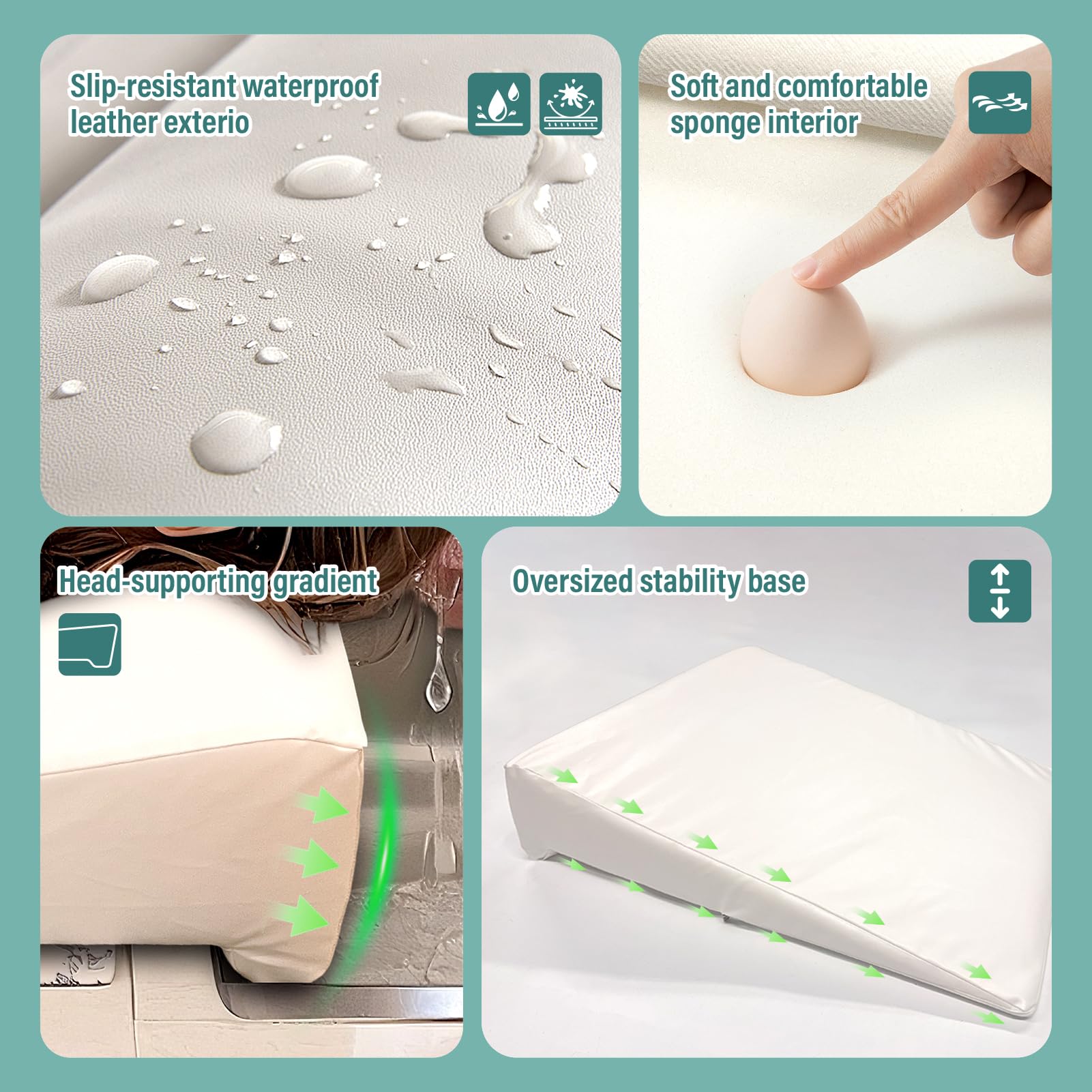 Seashell Wibeelee Hair Washing Station for Kids Waterproof Shampoo Foam Mat with Ergonomic Design Non Slip Bath Pillow Sink Soft Neck Support for Easy Hair Wash
