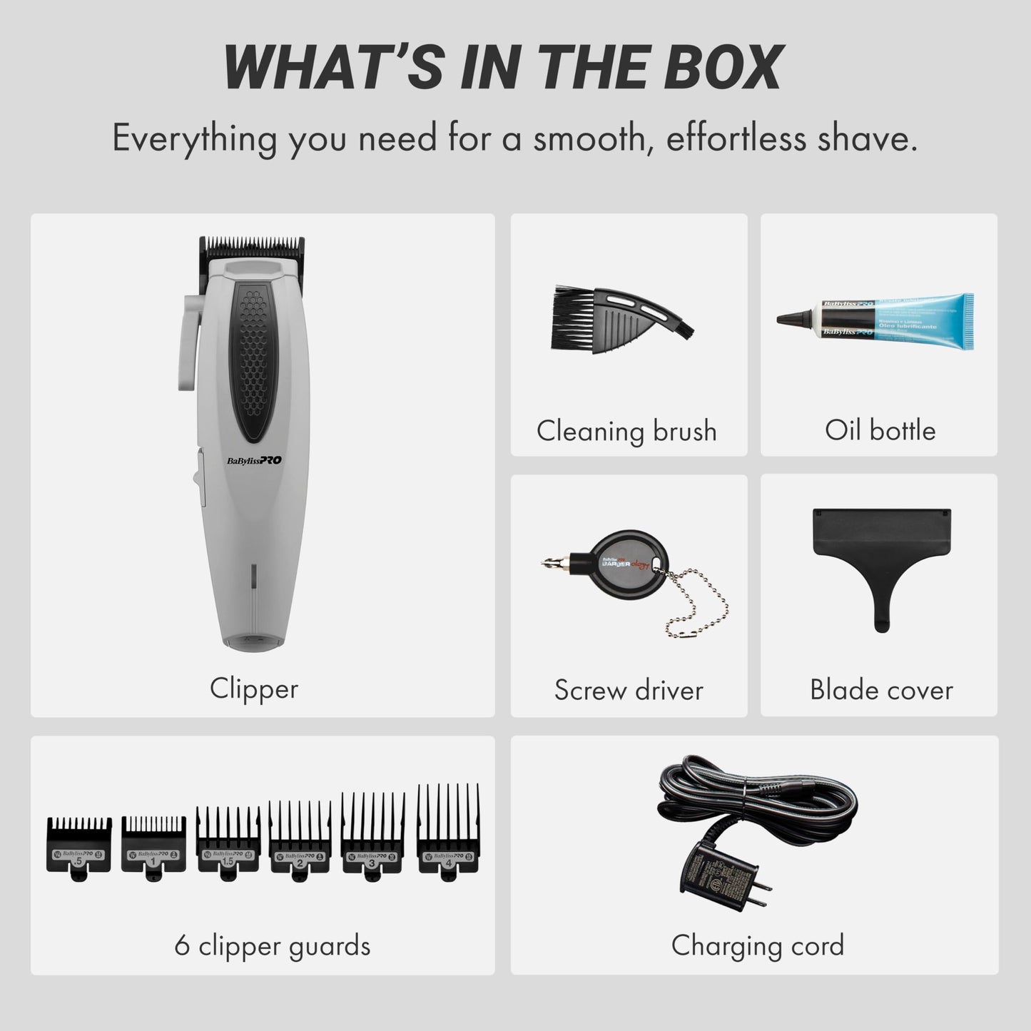 White Smoke BaBylissPRO Limited Edition LithiumFX+ Cord/Cordless Lithium Ergonomic Clipper (Mist Collection)