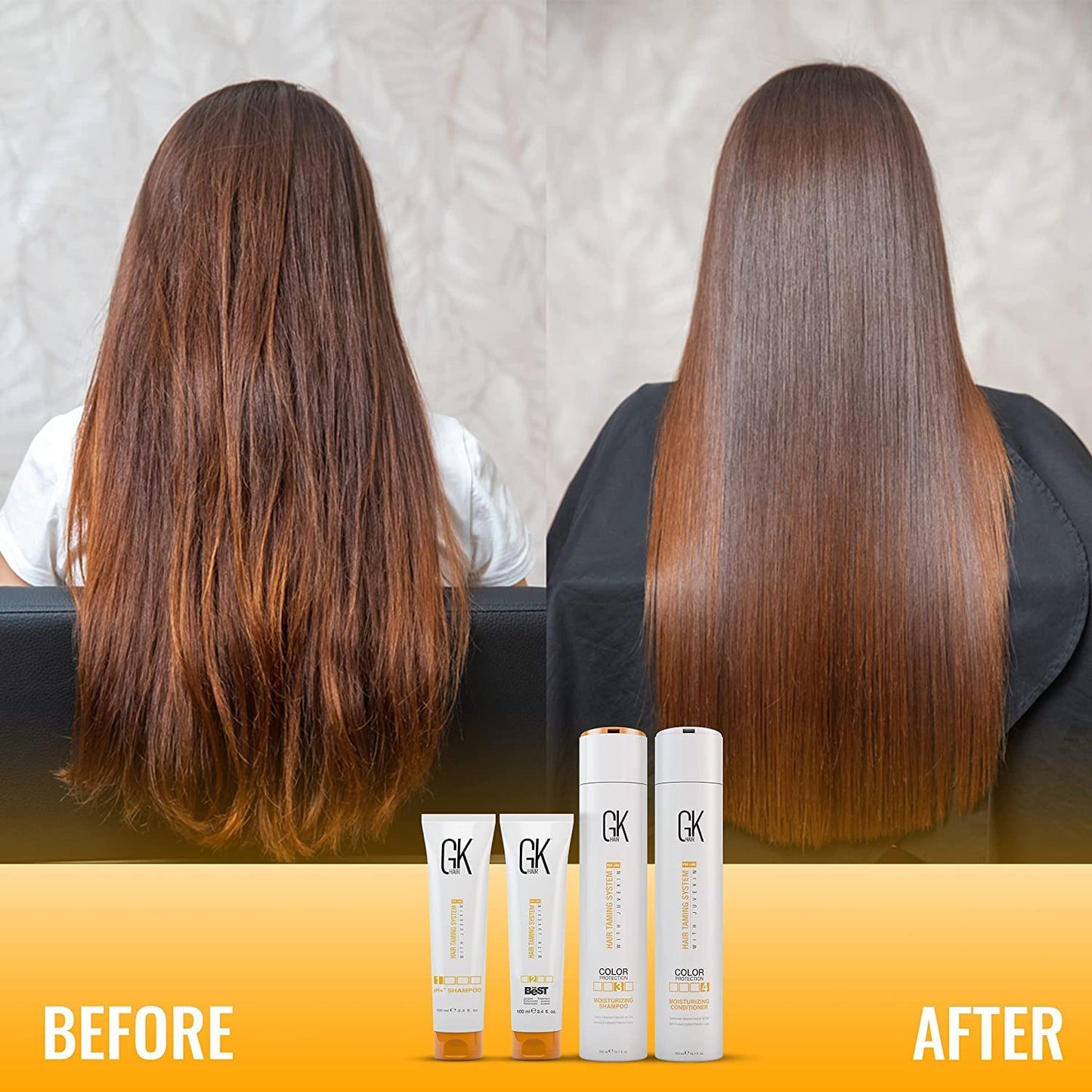 Light Gray GK HAIR Global Keratin The Best Consumer Box Kit (10.1 Fl Oz/300ml) Smoothing Keratin Treatment Professional Brazilian Complex Blowout Straightening For Silky Smooth & Frizzy Hair