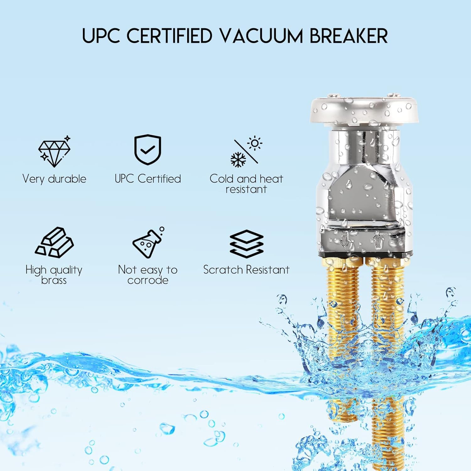 Pale Turquoise LukLoy All-in-One Salon Shampoo Bowl Faucet Vacuum Breaker Kit, Complete Set Salon Sink Parts for Salon Shampoo Bowl and Bed, 1/4" Nut Beauty Salon hose and sprayer for Barber Shop Spa Center