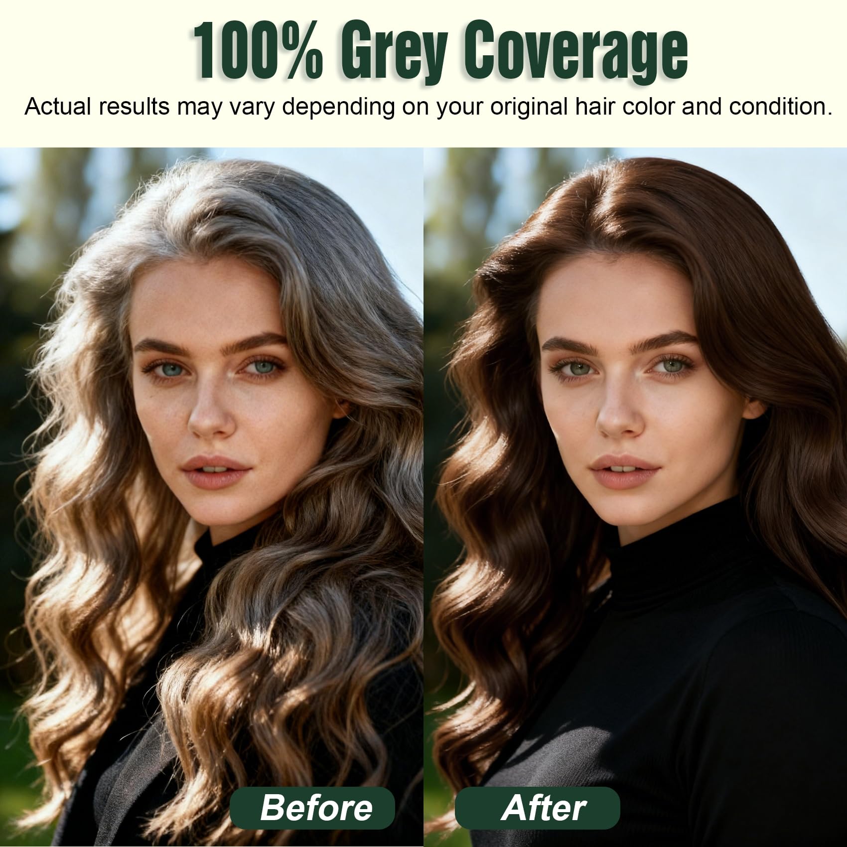 Black Hair Dye Shampoo PPD-Free for Sensitive Scalp, Comb-In Root Touch-Up Light Brown 6 in 1 Herbal Gentle Formula Gray Coverage for Men Women, Ammonia-Free, Semi-Permanent (6.76fl oz/200ml)