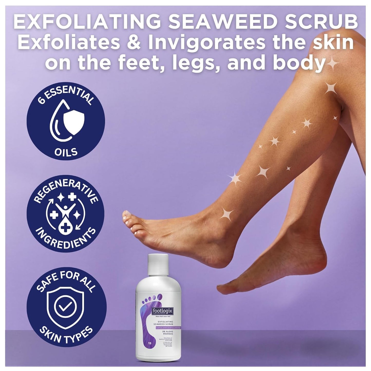 Dark Gray FOOTLOGIX Exfoliating Seaweed Scrub, 8.45 oz