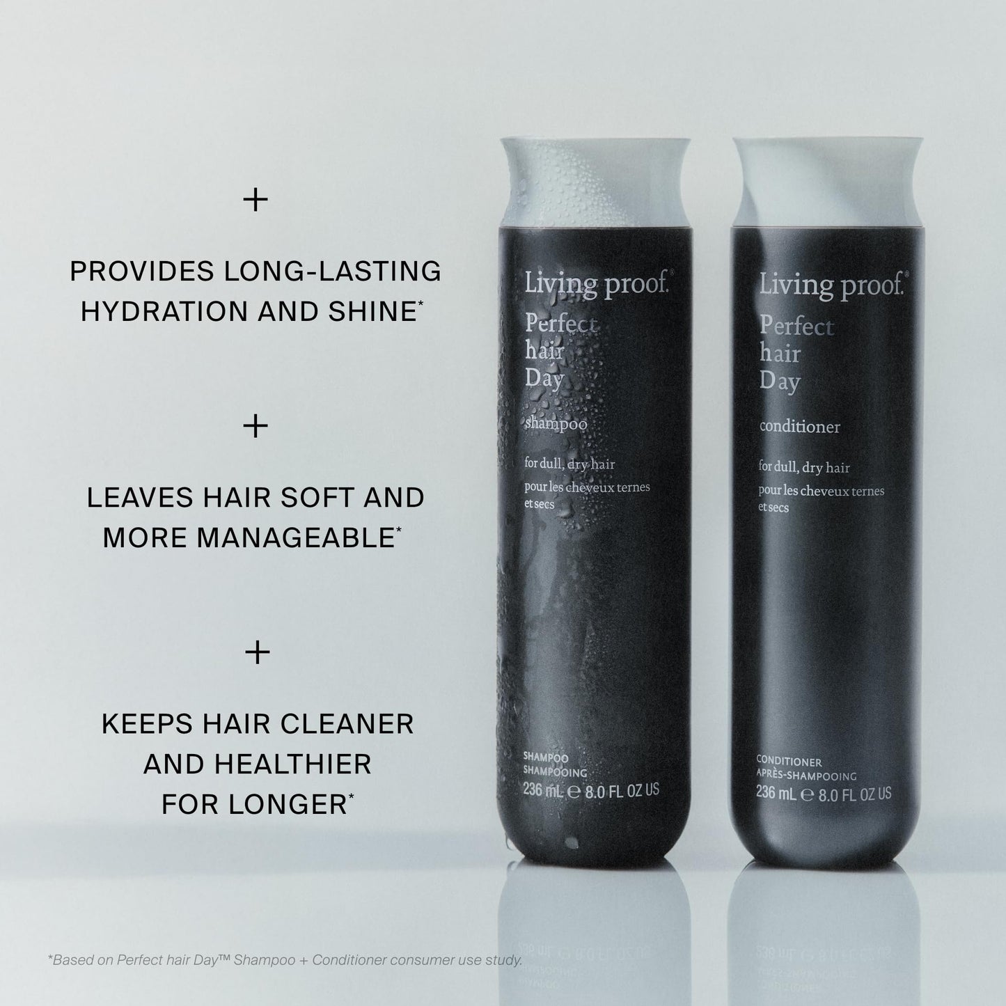Light Gray Living Proof Perfect Hair Day Conditioner Hydrating Conditioner – Long-Lasting Hydration, Shine, Softness, Lightweight Silicone-Free, Uplifting Fragrance, 8 oz