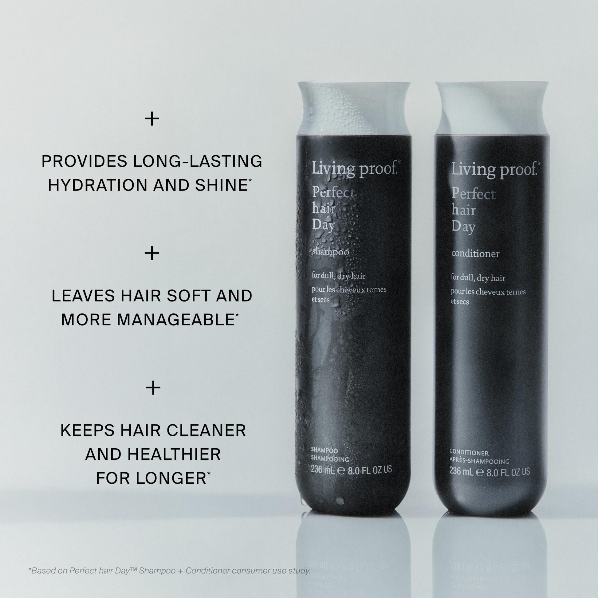 Light Gray Living Proof Perfect Hair Day Conditioner Hydrating Conditioner – Long-Lasting Hydration, Shine, Softness, Lightweight Silicone-Free, Uplifting Fragrance, 8 oz