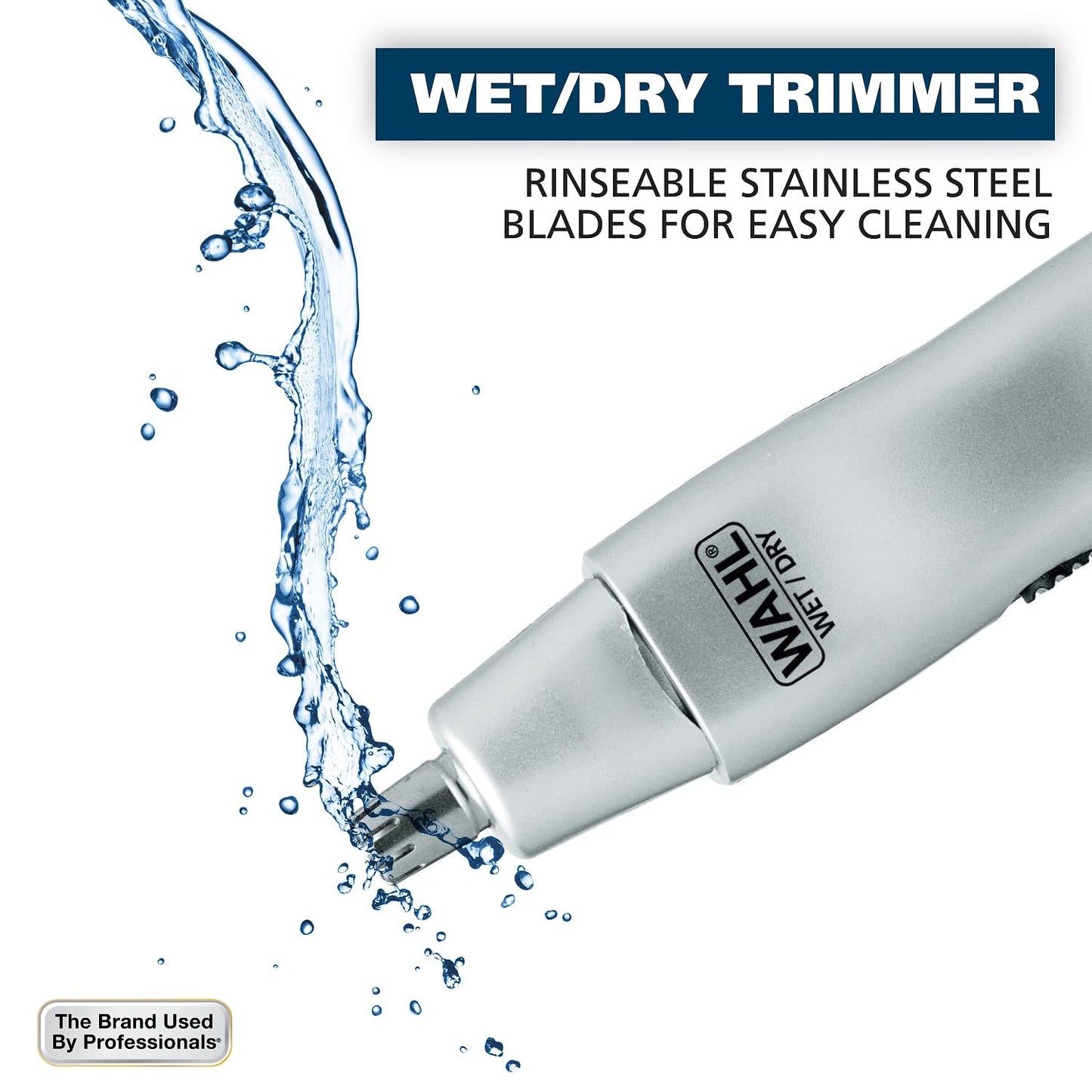 White Smoke Wahl Men’s Nose Hair Trimmer, for Eyebrows, Neckline, Nose & Ear Hair, Precision Detail Trimming with Interchangeable Heads, Battery Included - Model 5545-400