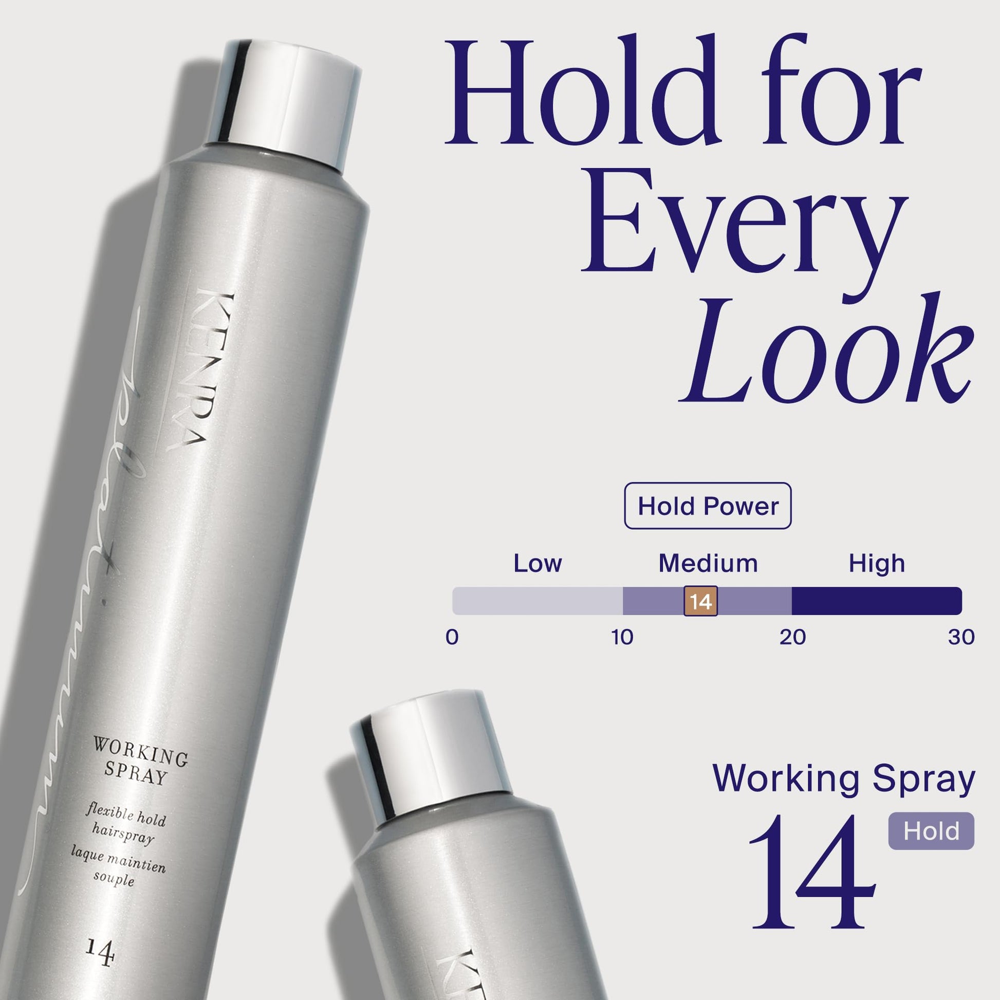Lavender Kenra Professional Platinum Working Spray 14 50% | Flexible Hold Hairspray | Fast-Drying, Non-Sticky | Creates Volume & Texture | Leaves Hair With Frizz-Free Shine | All Hair Types | 10 oz