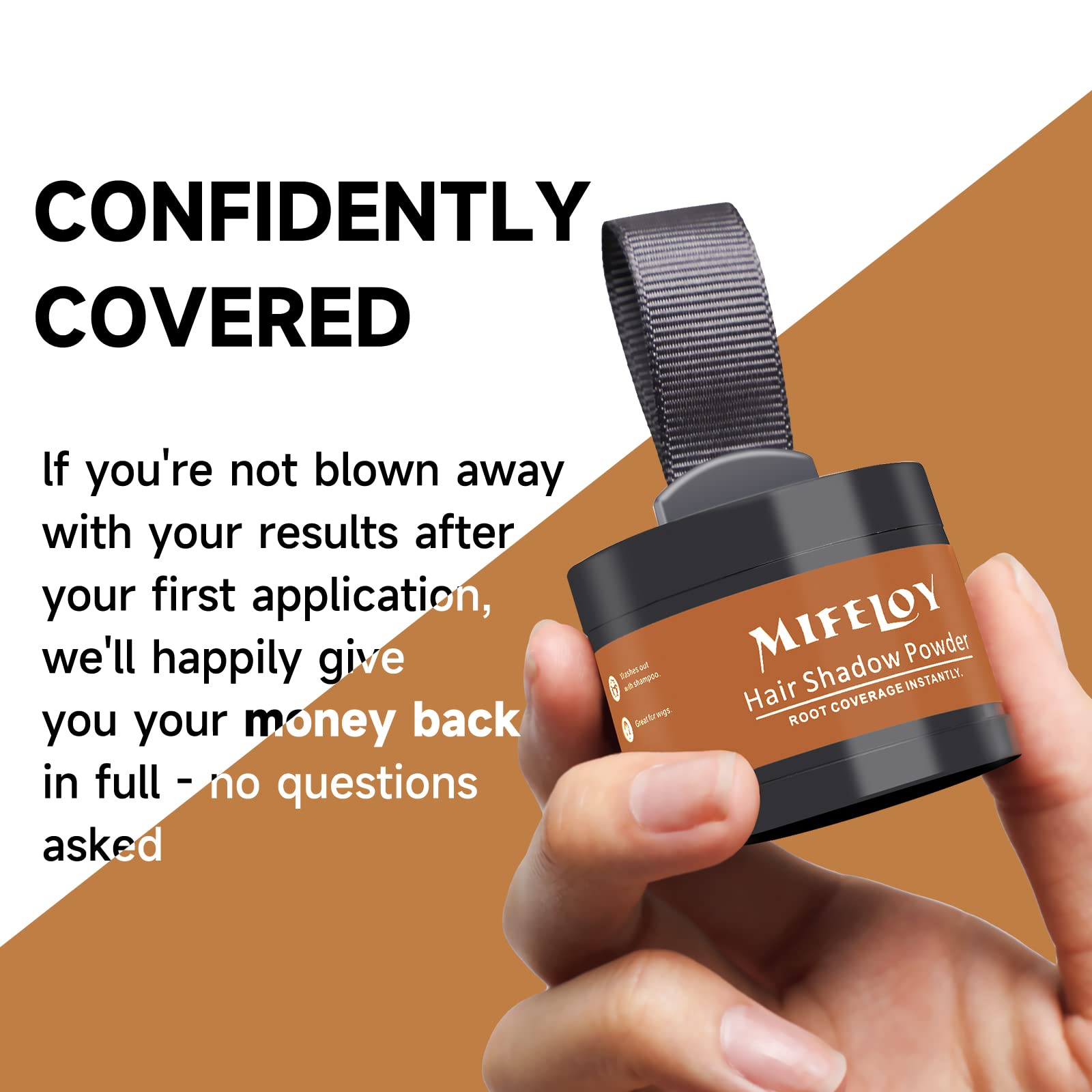White Smoke MIFELOY 2 Pack Root Touch Up Powder, Hair Color for Grays, Root Coverage for Women and Men, Concealer for Beard Line, Eyebrow, and Thinning Grey Hairline, Light Brown