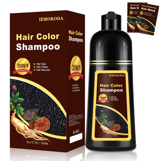 White Smoke Coffee Hair Dye Shampoo for Vibrant Color, Instant Hair Color Shampoo Lasting for 3-4 weeks, Natural Ingredients Shampoo Hair Dye Effect in Minutes for Men Women All Hair Types 500ML