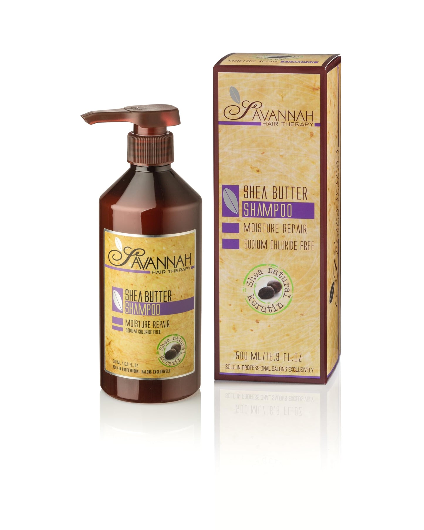 White Smoke Savannah Hair Therapy Shampoo with Shea Butter & Keratin – Moisturizing, Sulfate-Free Cleanser for Dry, Damaged or Color-Treated Hair – Professional Salon Formula 500 ml (16.9 oz)