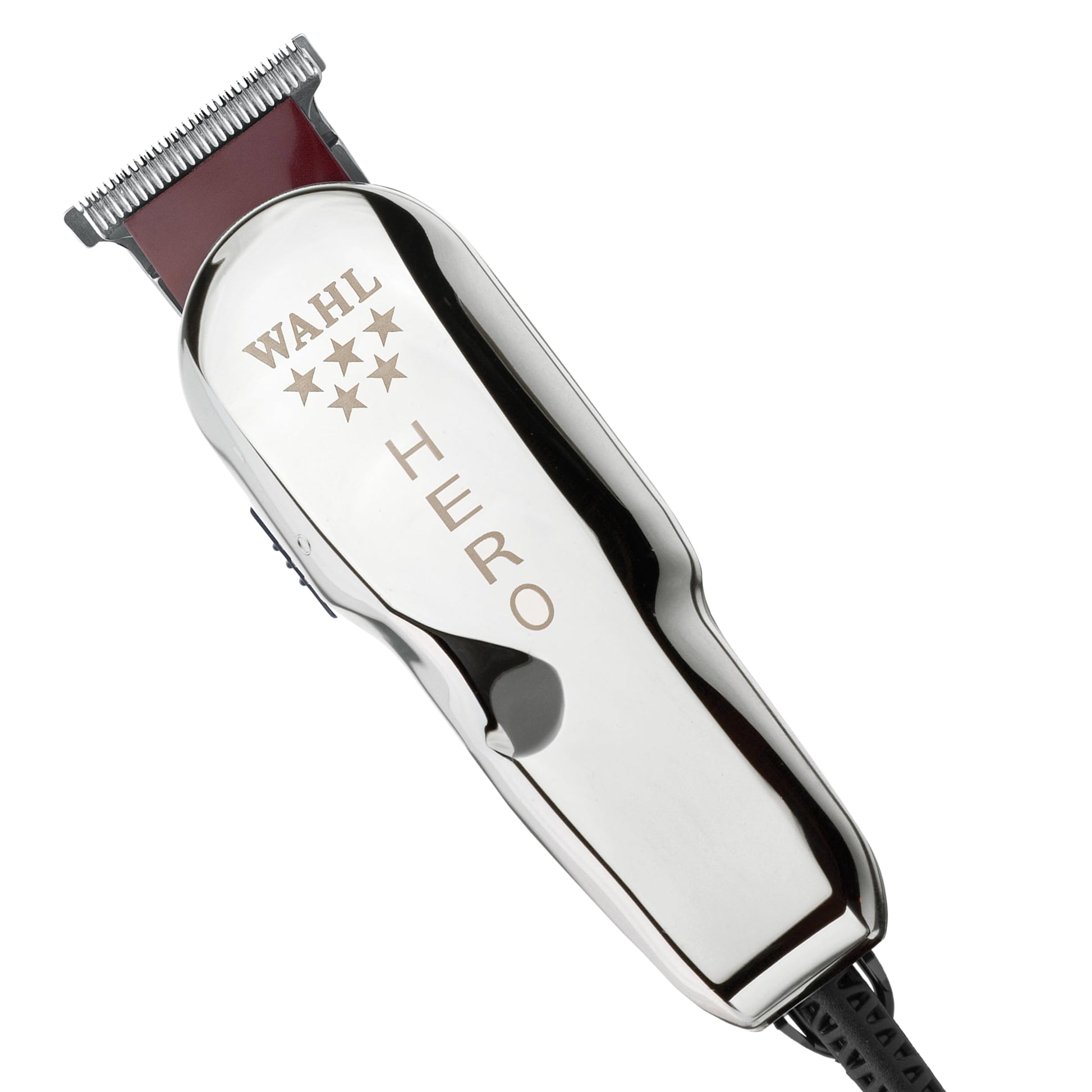 White Smoke Wahl Professional 5 Star Hero Trimmer, Corded, Adjustable T-Blade, Lightweight Rotary Motor, Includes 3 Guides for Precision Lining