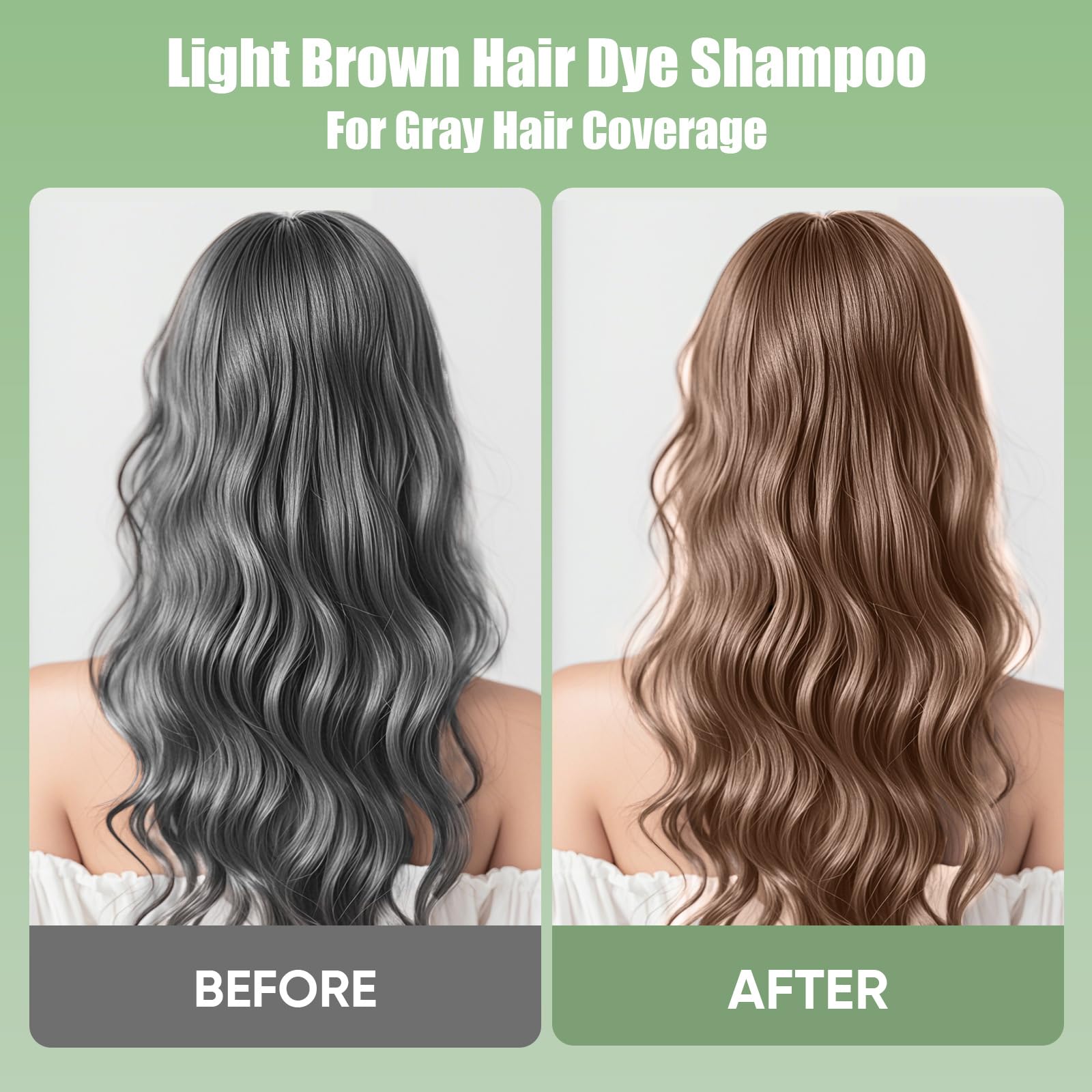 Lavender FARNDU Light Brown Hair Dye Shampoo 3 in 1 with Argan Oil – 10-15 Min Gray Coverage, Natural Instant Hair Color Shampoo for Women and Men, Ammonia & Paraben Free, Long-Lasting Up to 6 Months