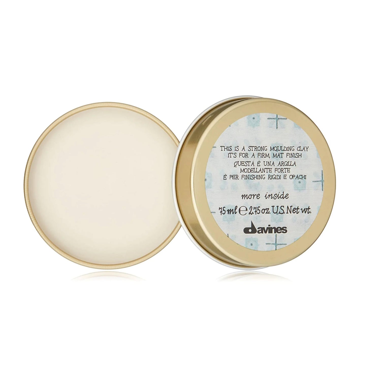 Antique White Davines This Is A Strong Moulding Clay, Strong Hold Matte Definition - Resistant Clay for Messy Styles - Adds Texture & Separation without Shine, 2.54 Fl Oz