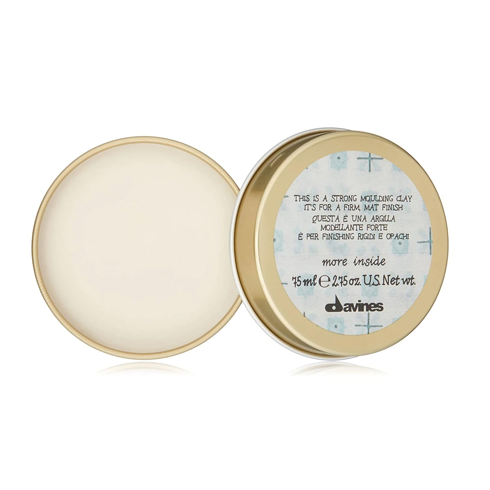Antique White Davines This Is A Strong Moulding Clay, Strong Hold Matte Definition - Resistant Clay for Messy Styles - Adds Texture & Separation without Shine, 2.54 Fl Oz