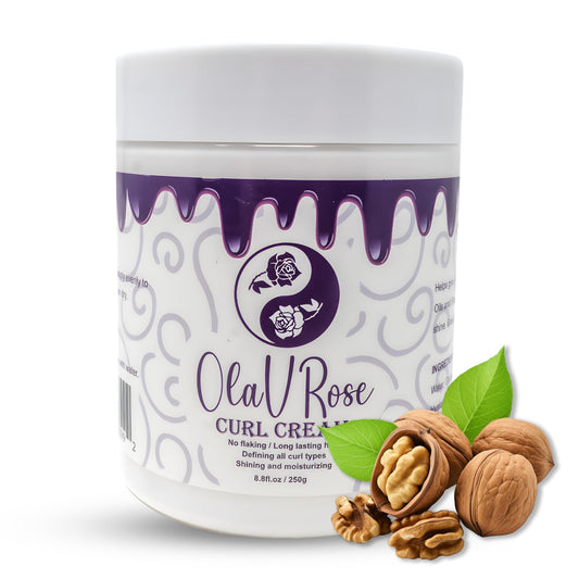 White Smoke OlaVRose Curl Cream with Coconut Scent, 8.8 FL | Natural Curl Activator with Shea Butter, Wavy Hair | Organic Ingredients for All Hair Types|Defines and Controls Frizz
